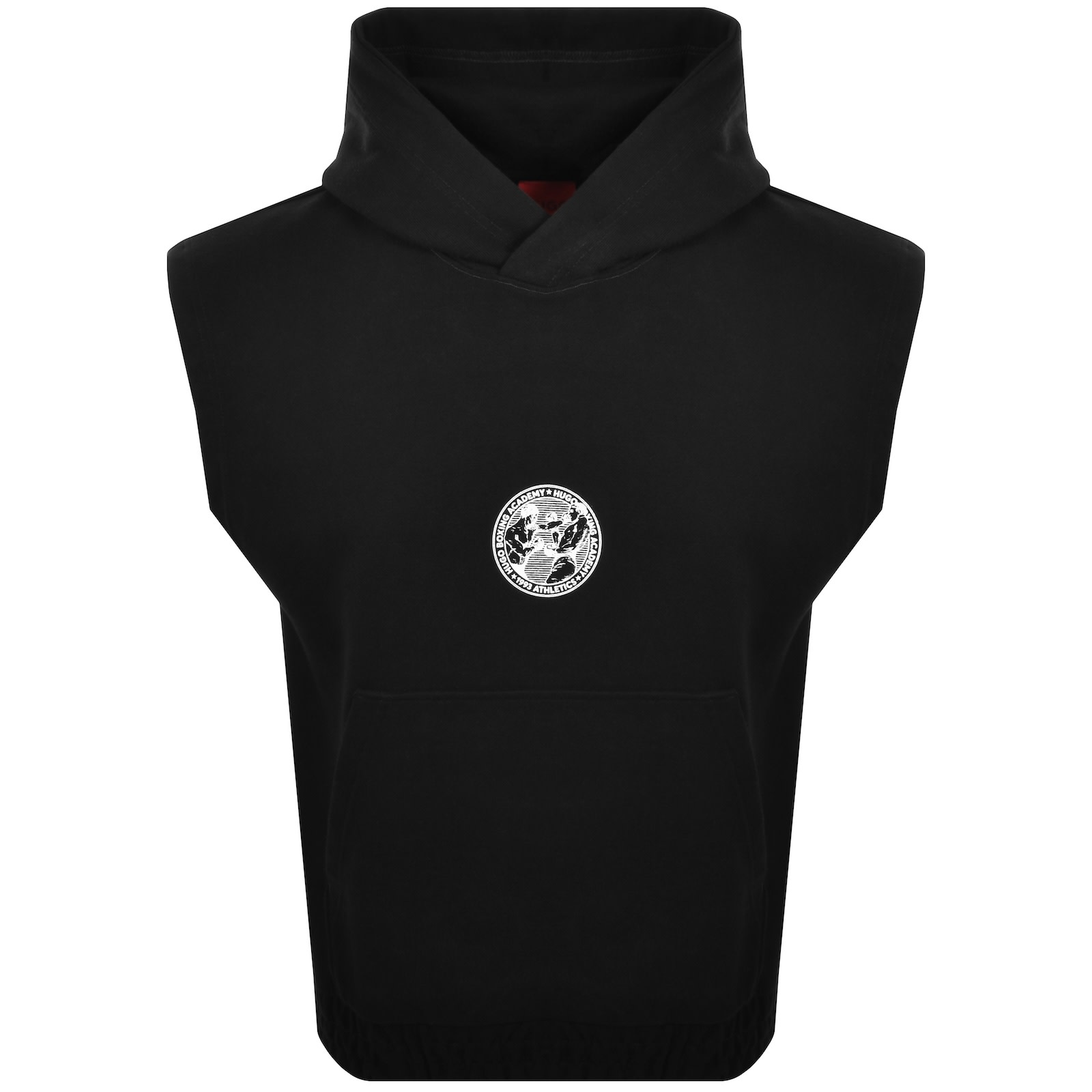 Hugo Boss Sleeveless Graphic Hoodie In Black
