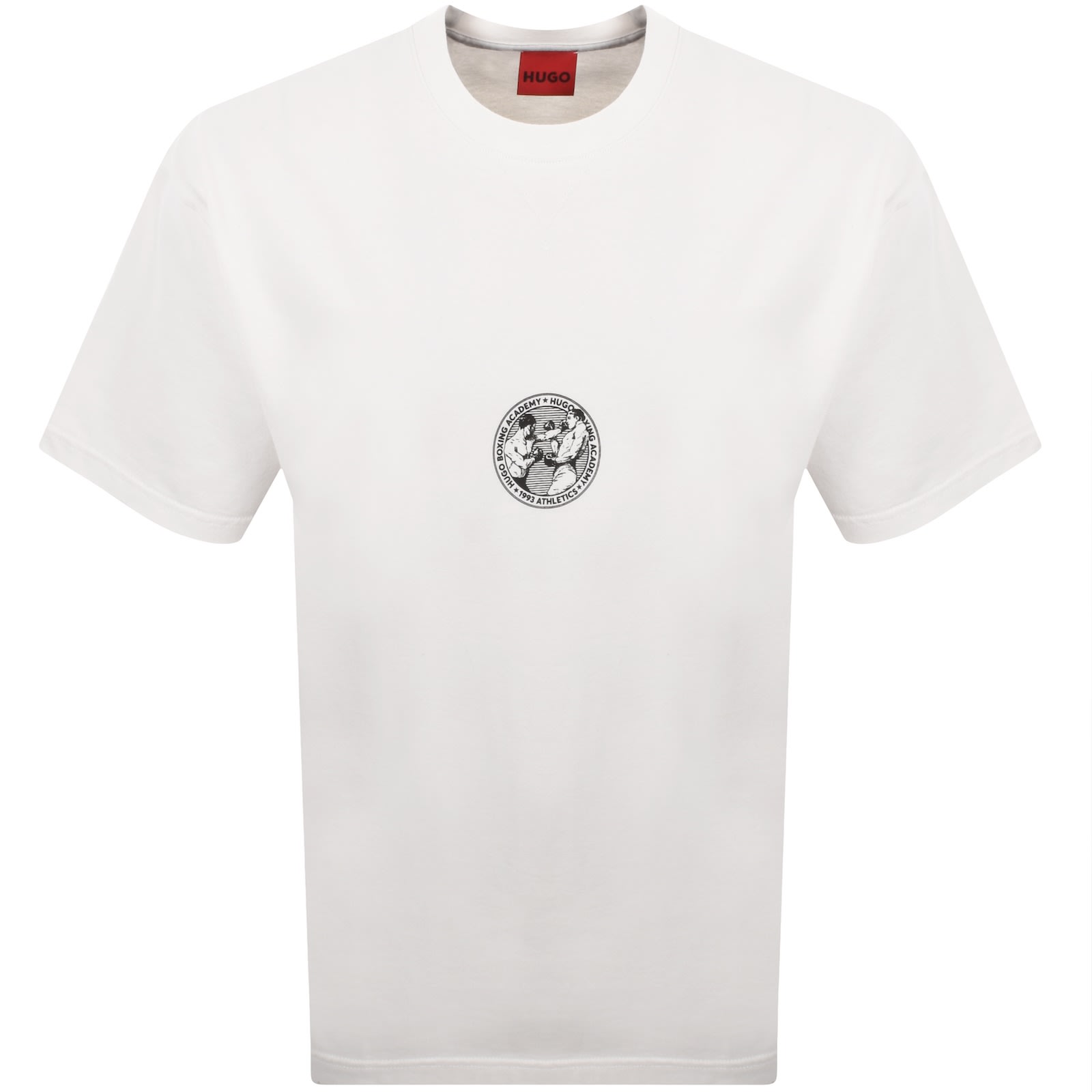 Hugo Boss Hugo Dwresto Crew Neck T Shirt Off White In Gray