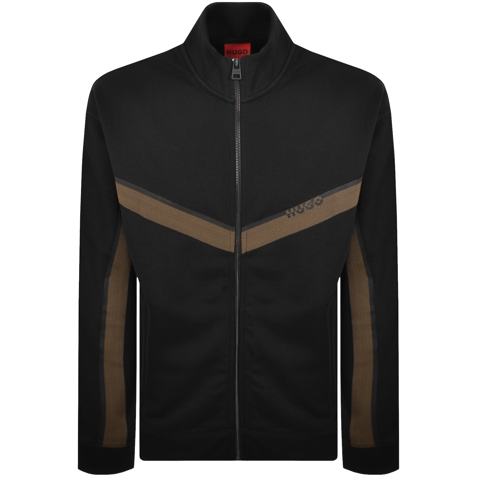 Hugo Boss Hugo Full Zip Dingmoor Sweatshirt Black In Multi