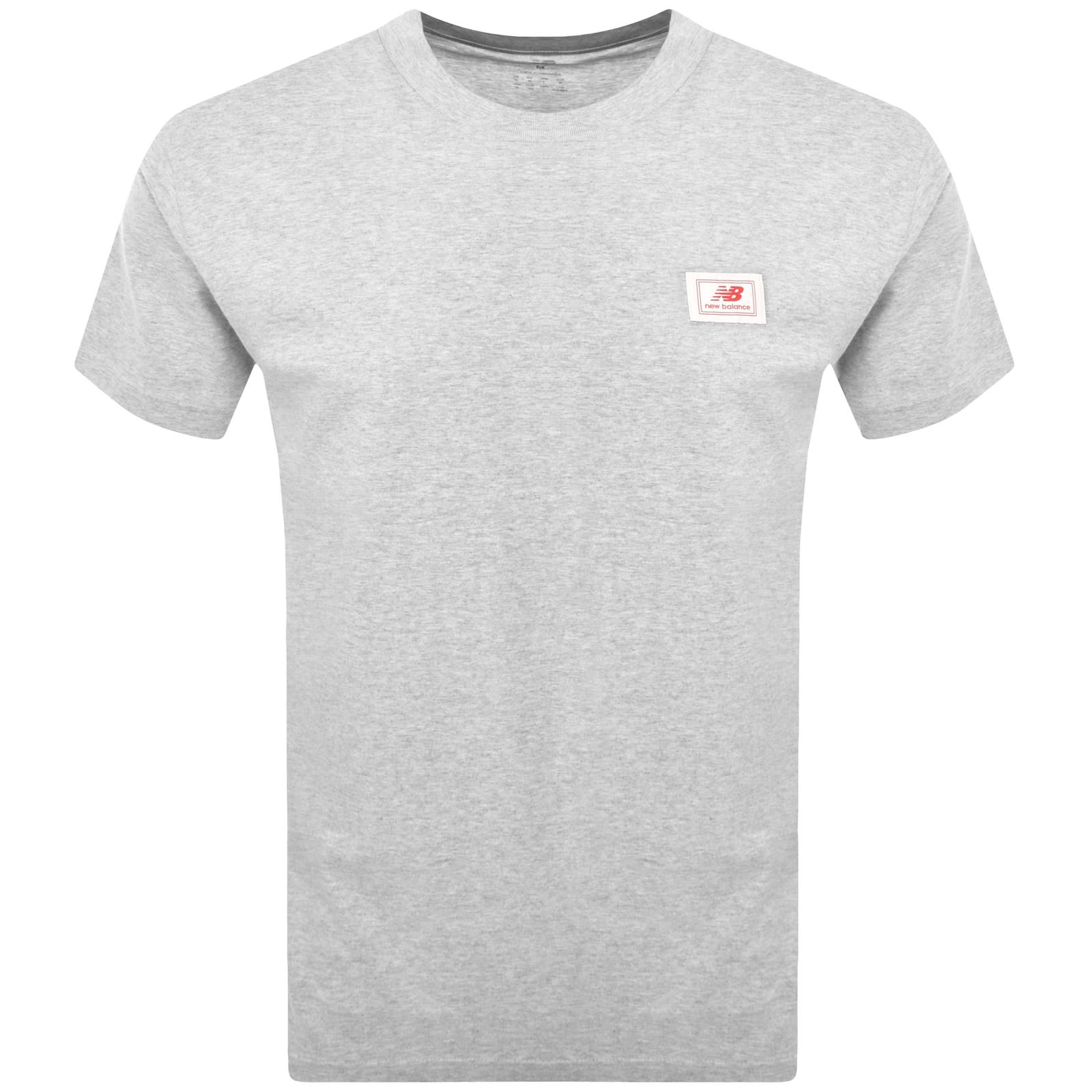 New Balance Woven Patch T Shirt Grey In Gray