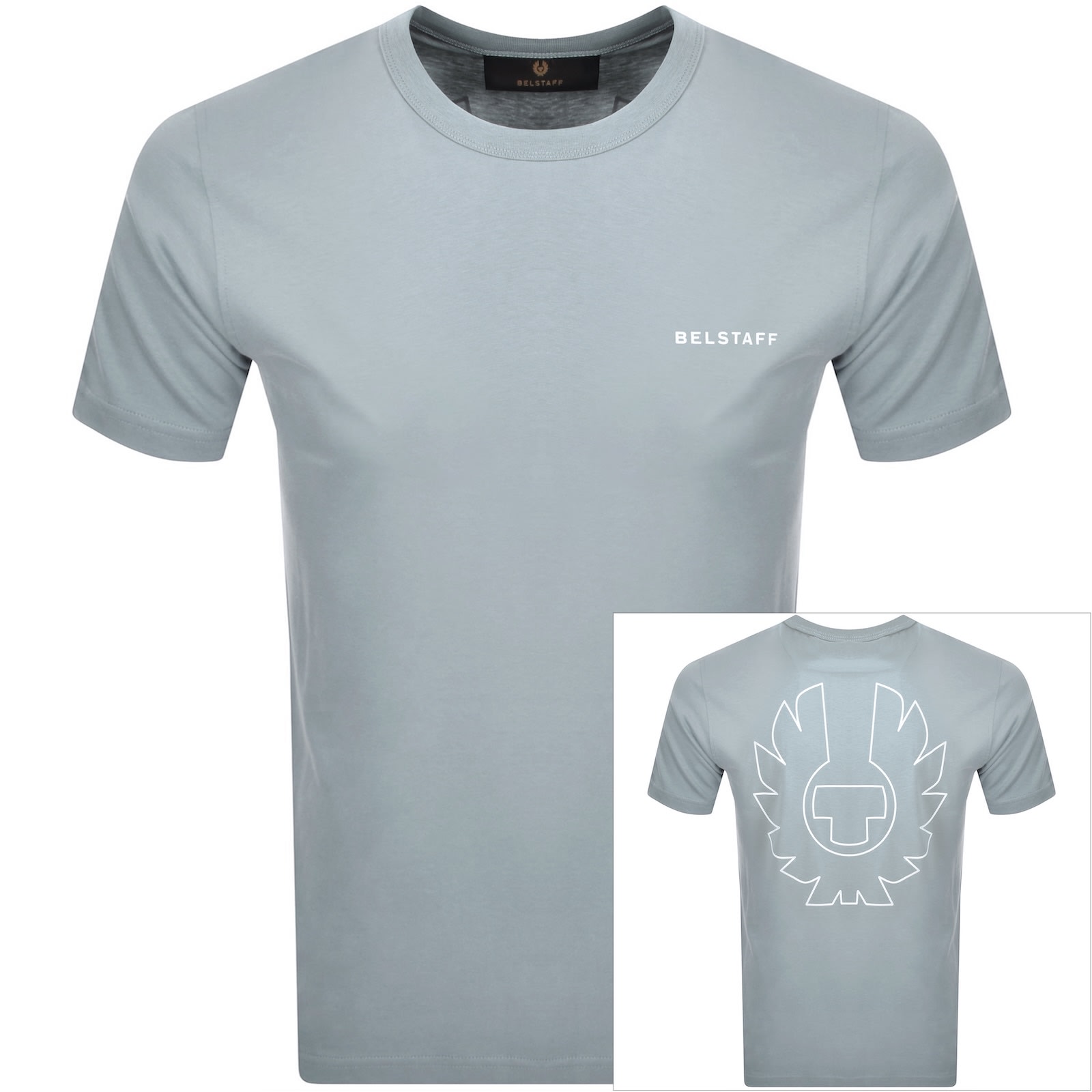 Belstaff Relaxed Fit Border T Shirt Quarry Blue In Blue
