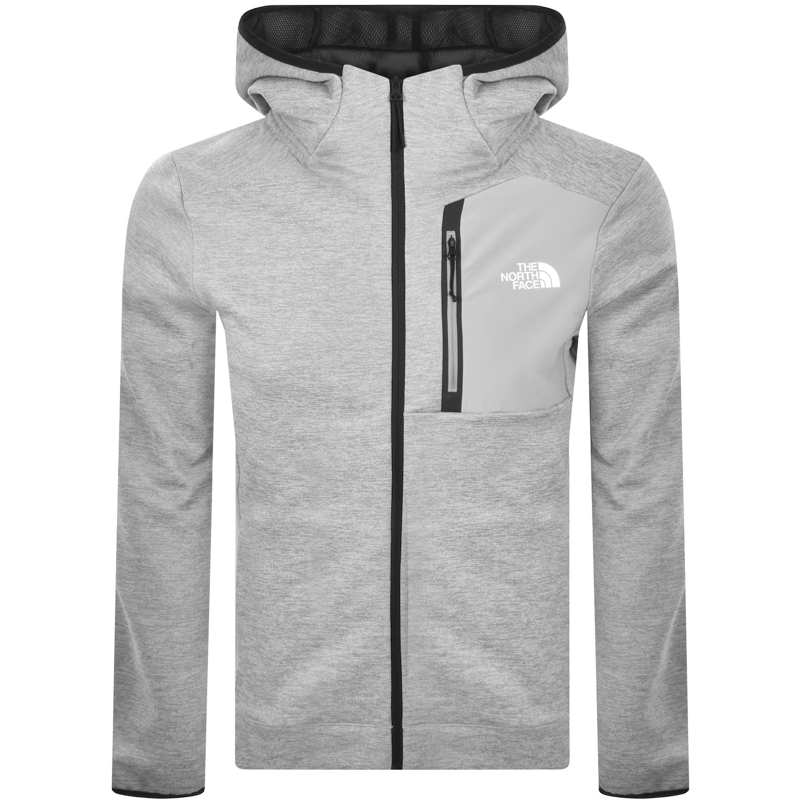 The North Face Full Zip Jacket Light Grey In Blue