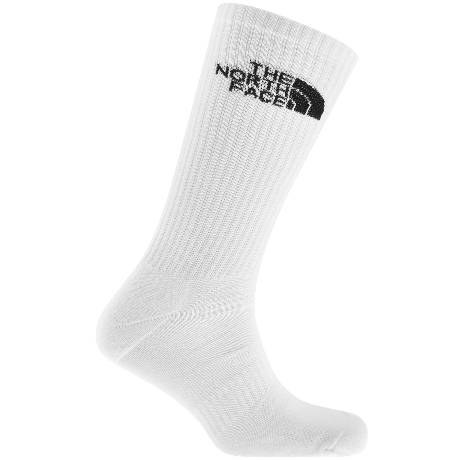 The North Face 3 Pack Crew Socks White In White