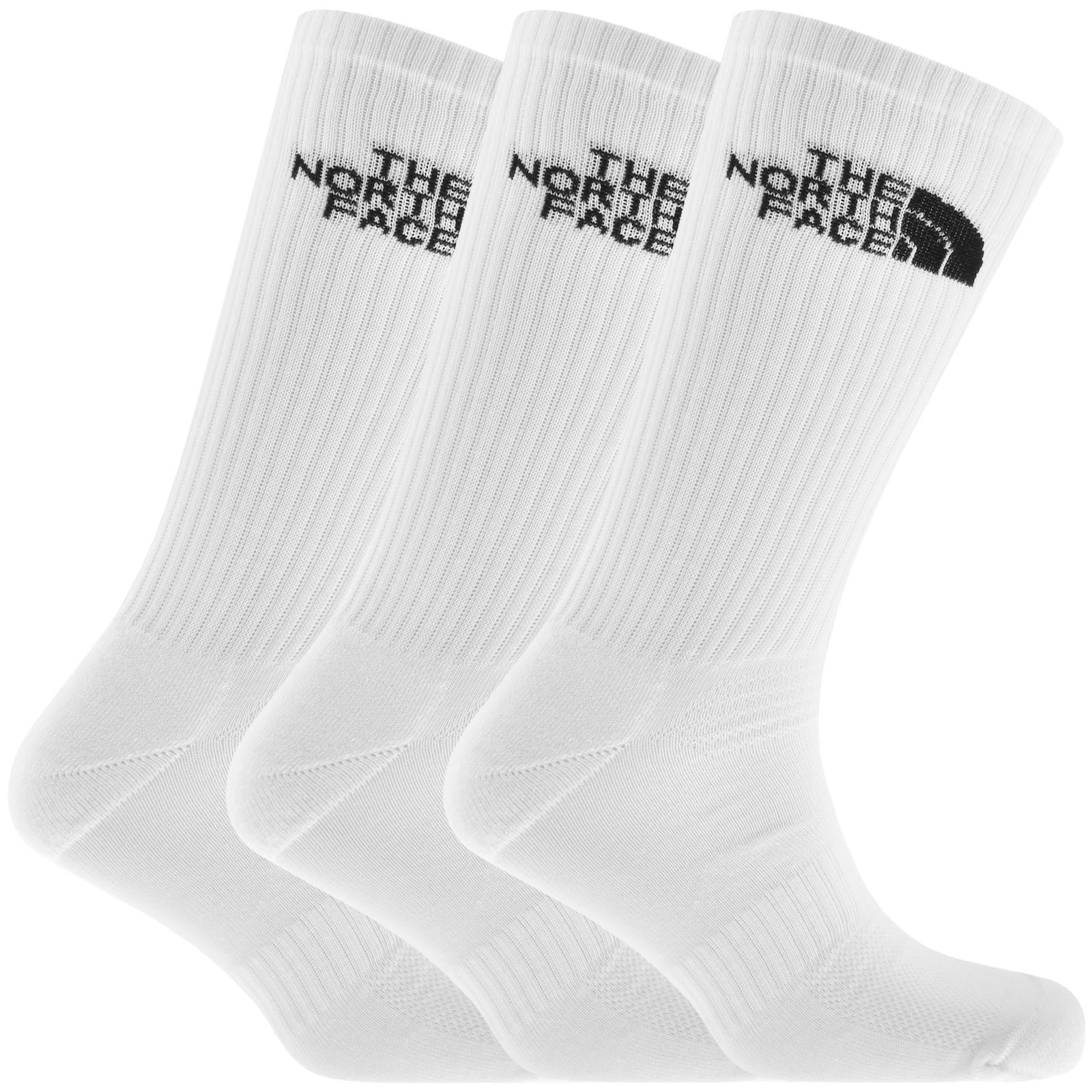 The North Face 3 Pack Crew Socks White In White