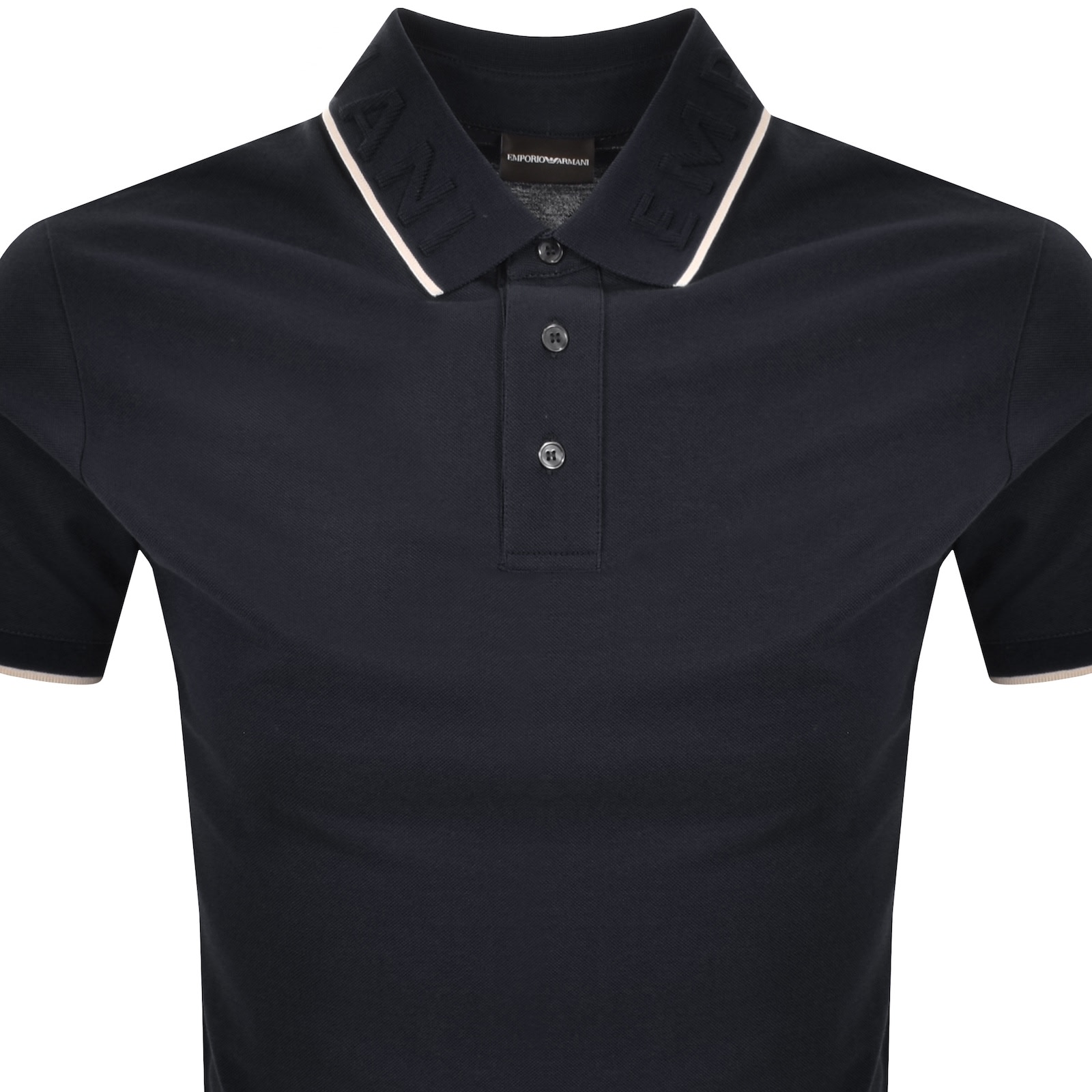 Armani Collezioni Emporio Armani Logo Collar Polo Navy In Blue
