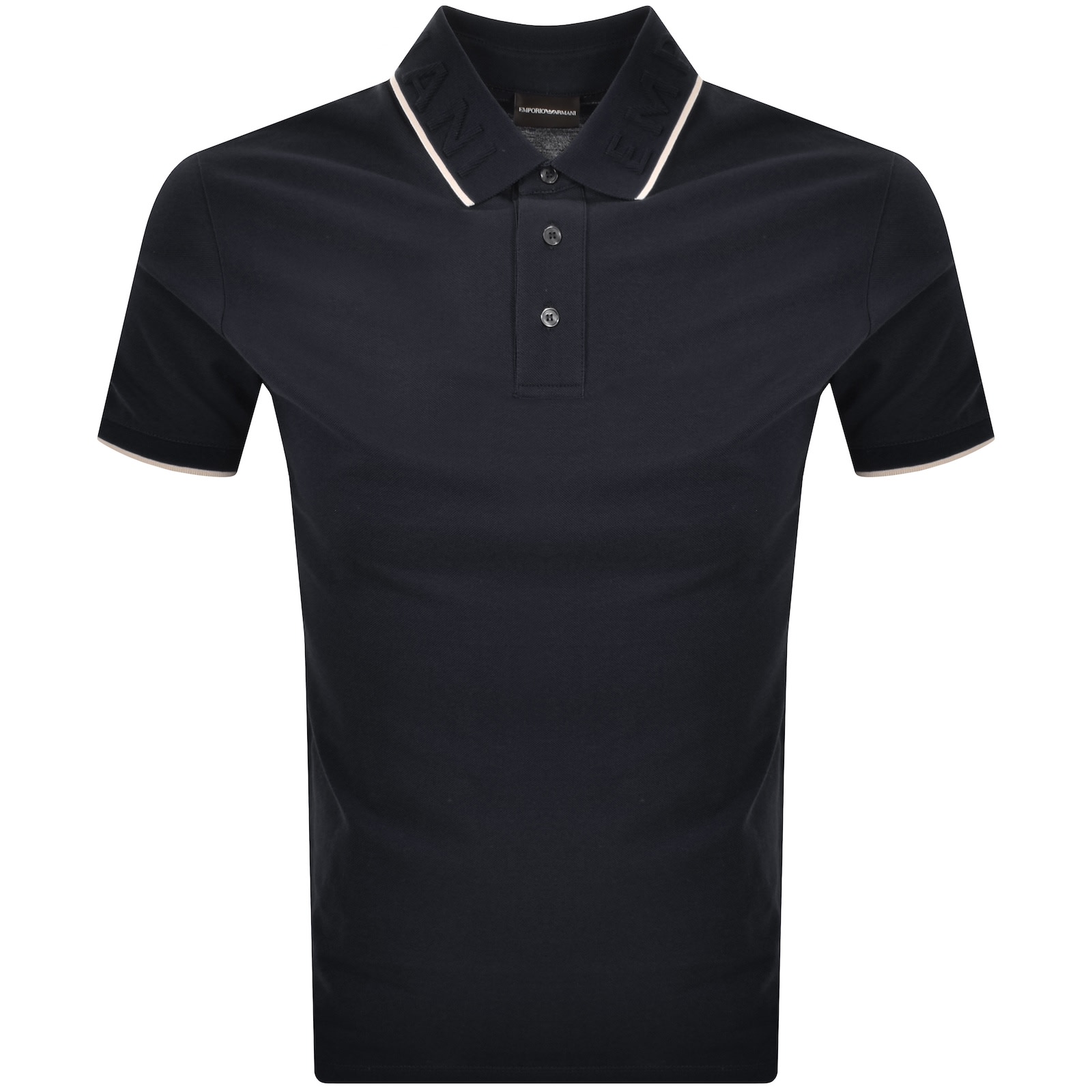 Armani Collezioni Emporio Armani Logo Collar Polo Navy In Blue