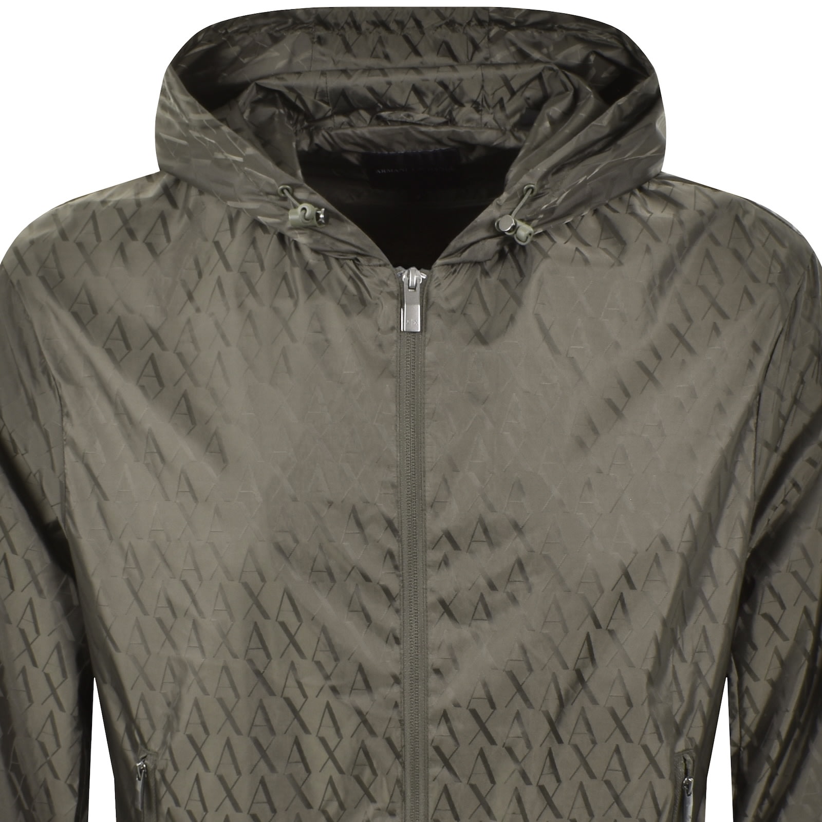 Armani Exchange Windbreaker Jacket Green In Brown