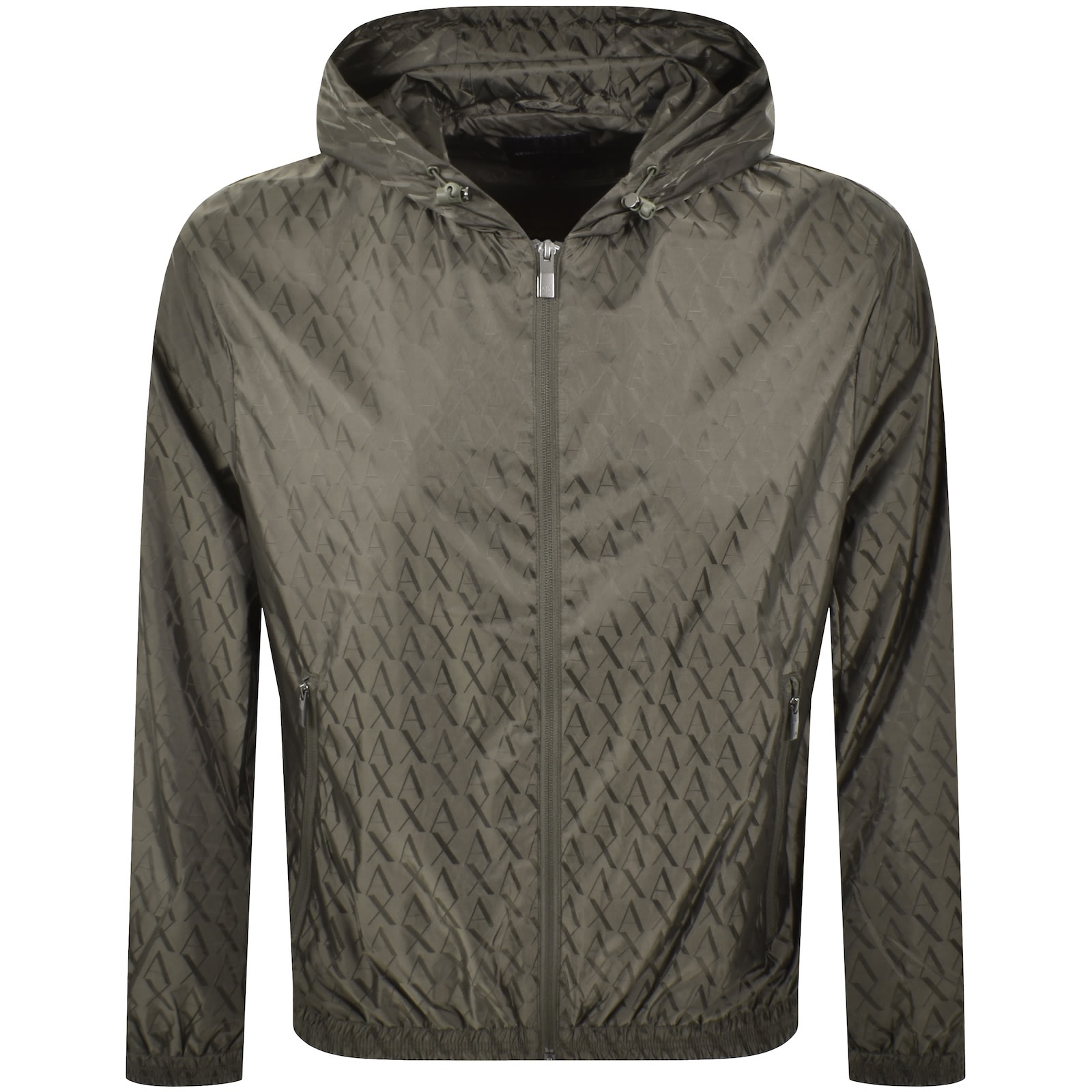 Armani Exchange Windbreaker Jacket Green In Brown