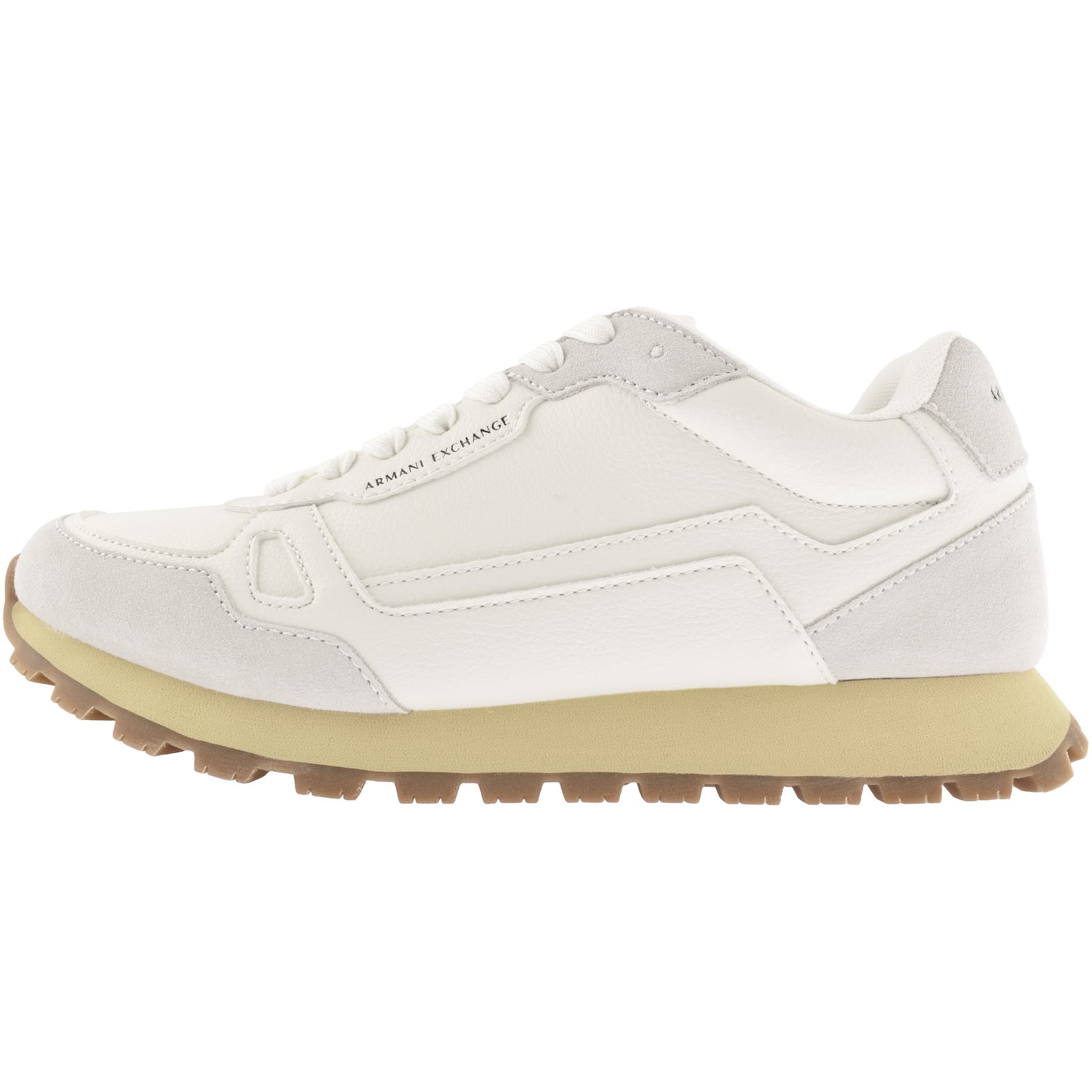Armani Exchange Logo Trainers White In White