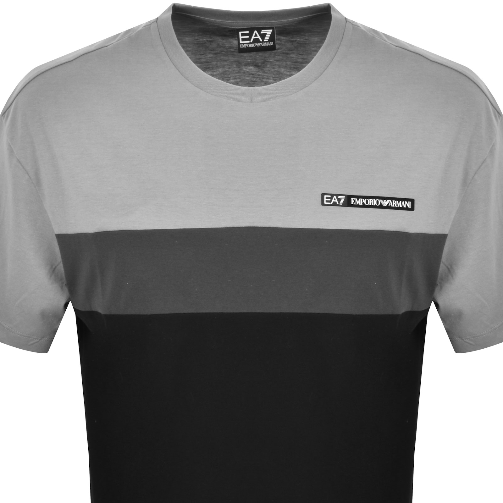 Ea7 Athletic Colour Block Cotton-blend Crew-neck T-shirt In Multi
