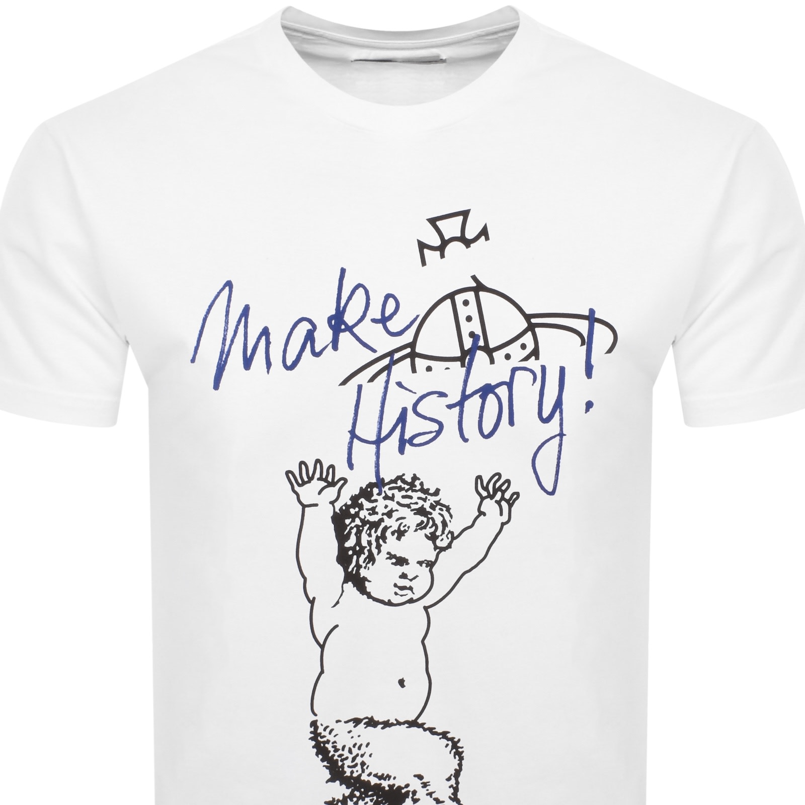 Vivienne Westwood Cotton Crew Neck T-shirt With Graphic Print In White
