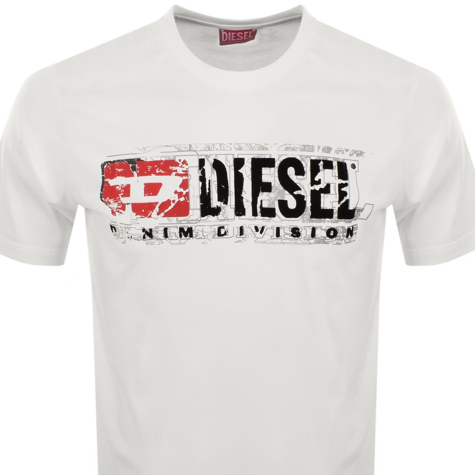Diesel Crewneck Graphic Print T-shirt With Velvet Logo In White