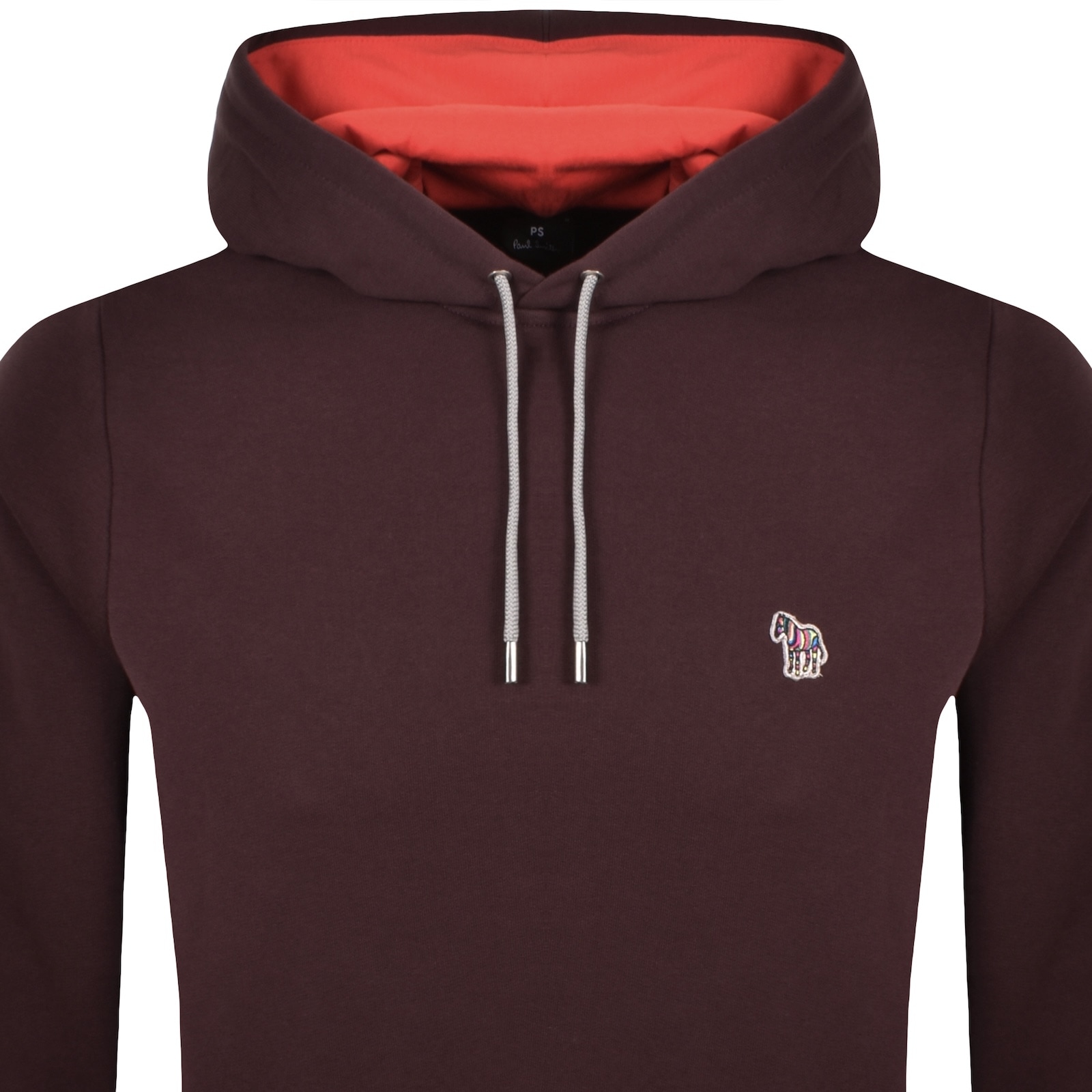 Paul Smith Pullover Zebra Hoodie Burgundy In Burgundy