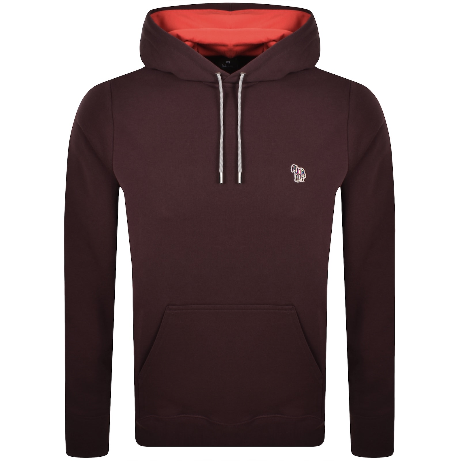 Paul Smith Pullover Zebra Hoodie Burgundy In Burgundy