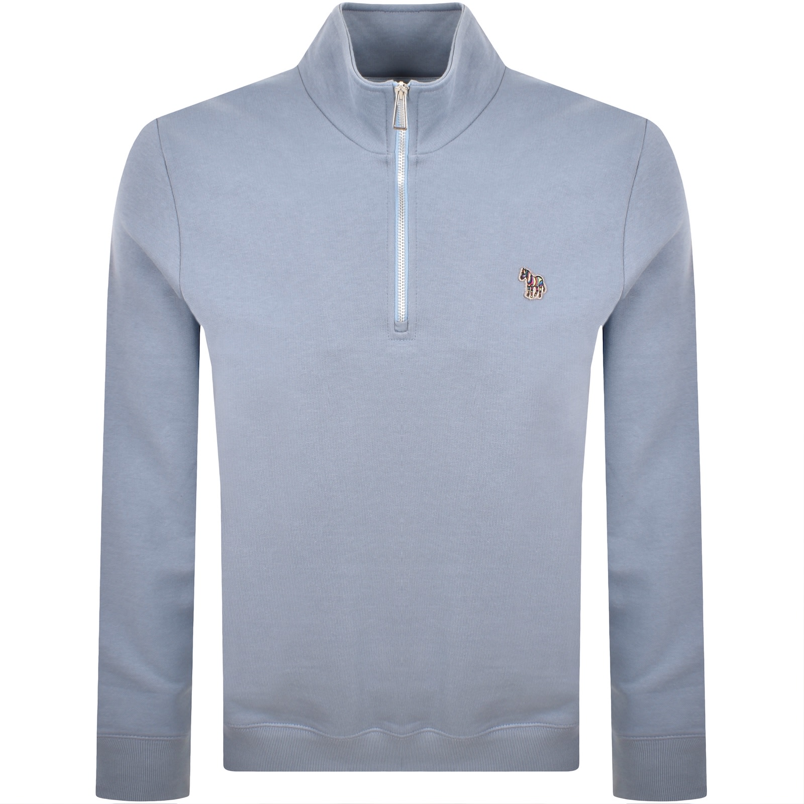 Paul Smith Half Zip Zebra Sweatshirt Blue In Blue