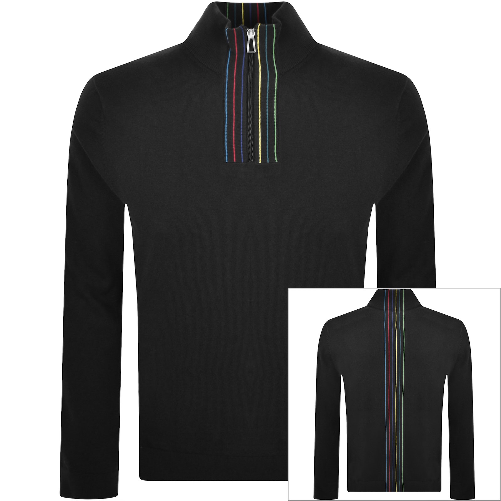 Paul Smith Half Zip Knit Jumper Black In Black