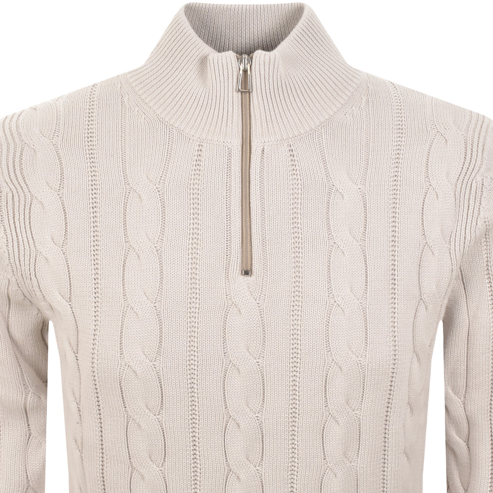 Paul Smith Half Zip Knit Jumper Cream In Neutral