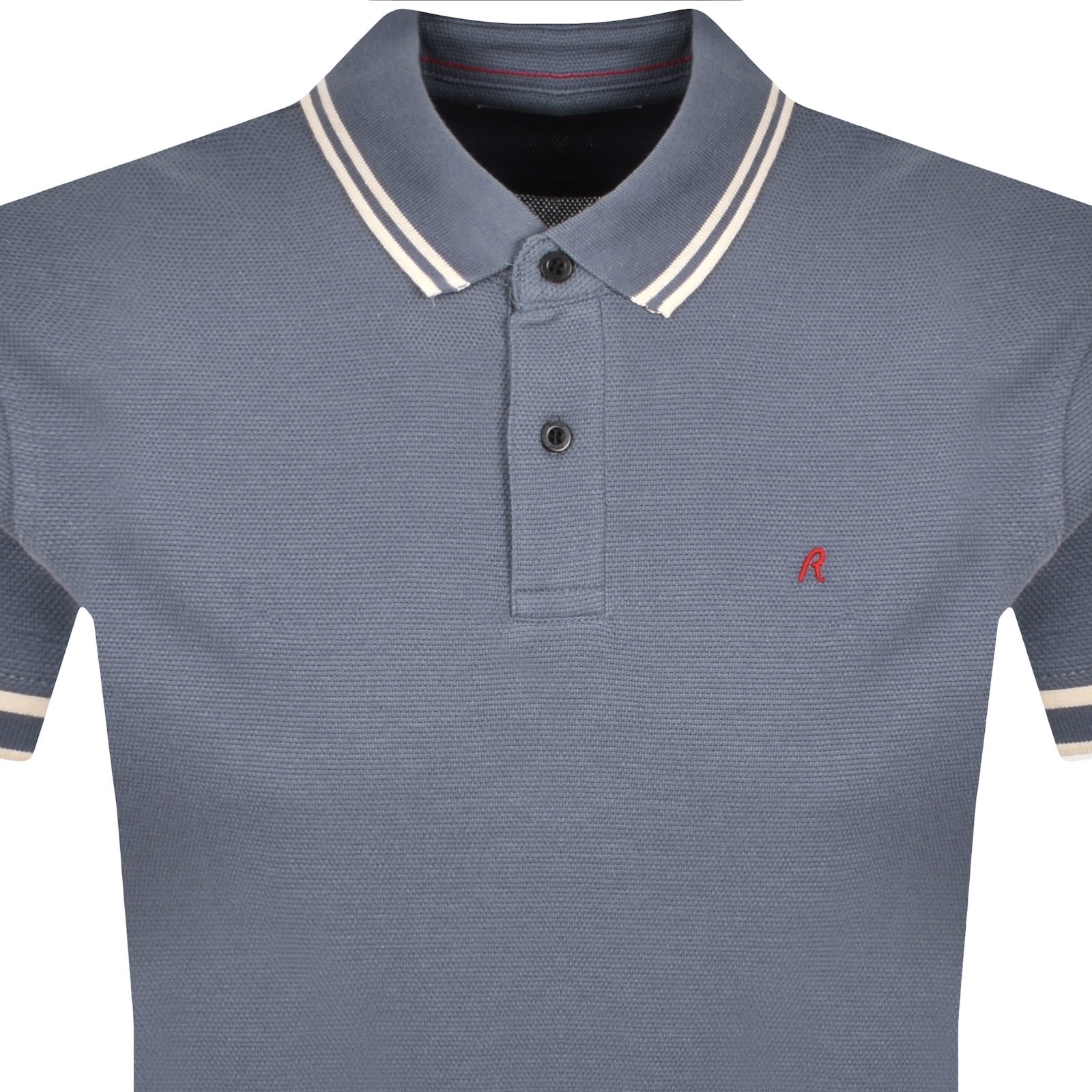Replay Short Sleeved Logo Polo T Shirt Blue In Blue