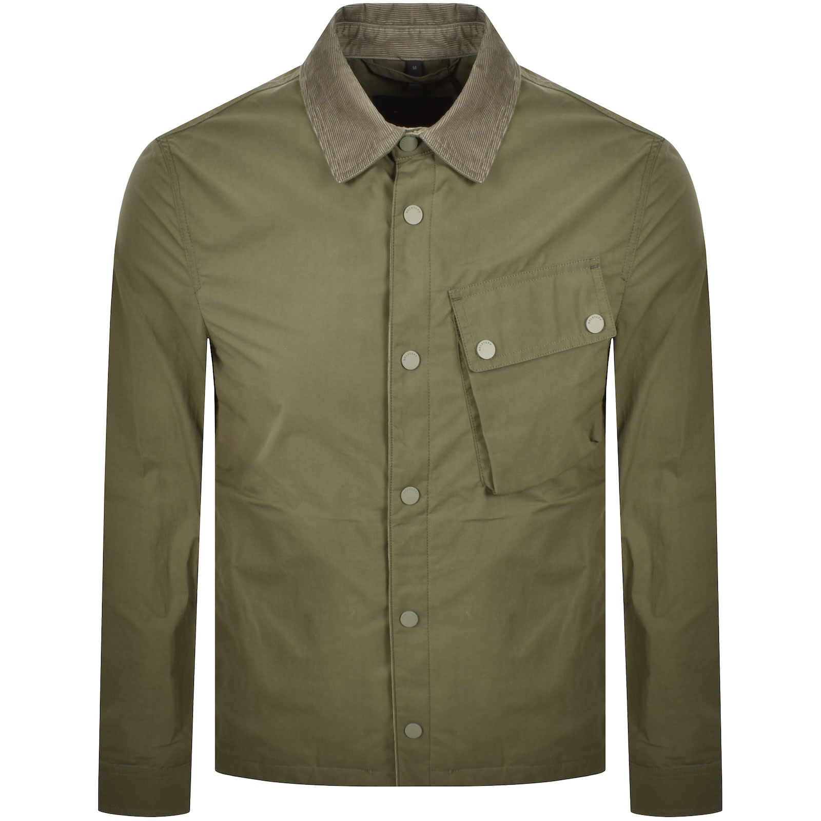 Belstaff Ground Corduroy-collar Cotton Jacket In Green