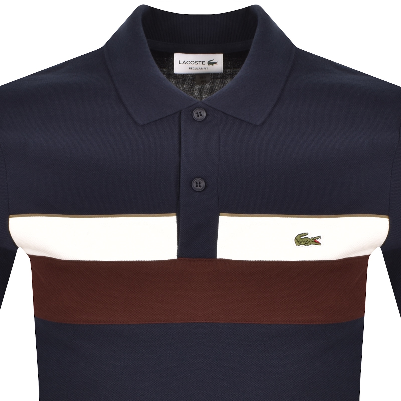 Lacoste Colour Block Polo T Shirt Navy In Blue