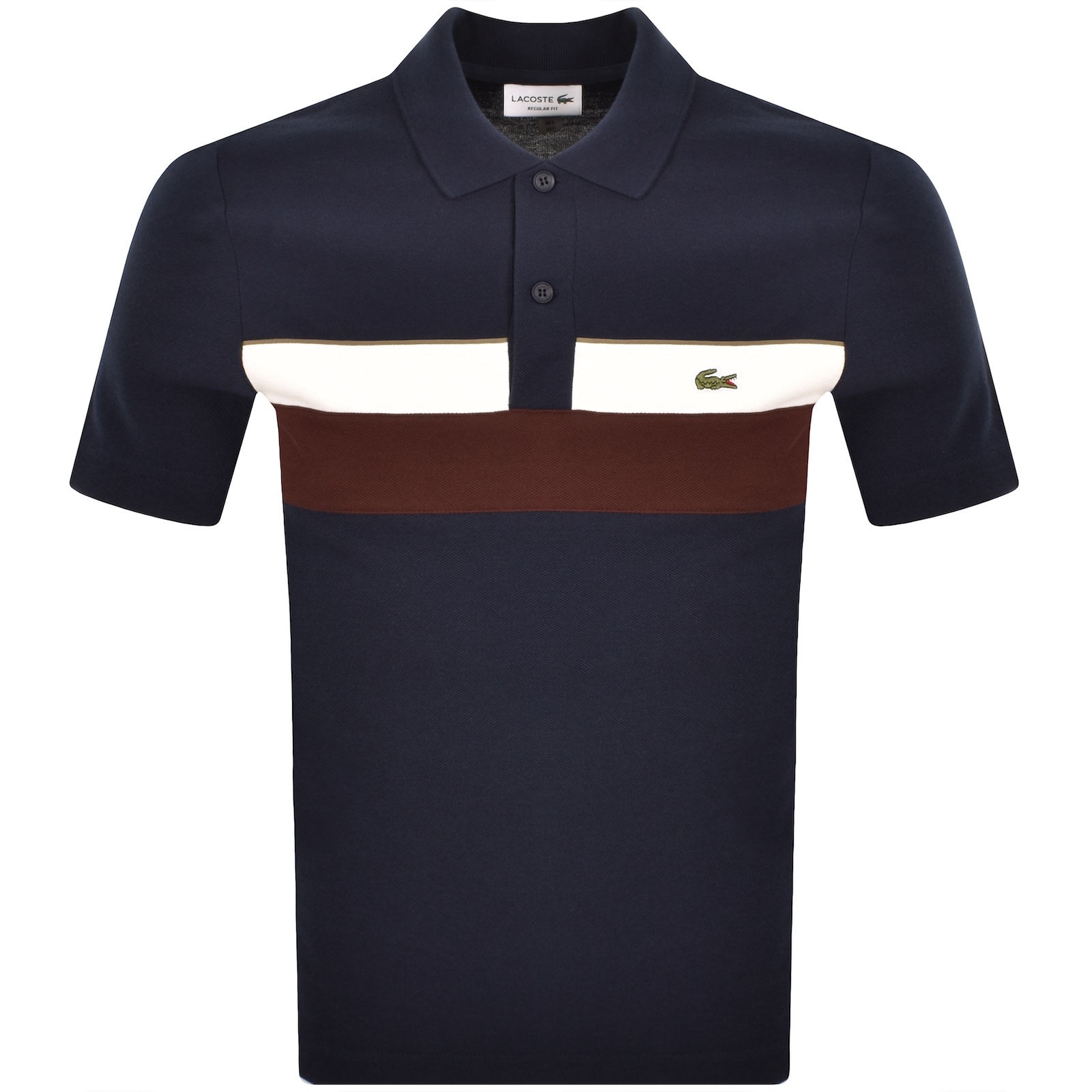 Lacoste Colour Block Polo T Shirt Navy In Blue