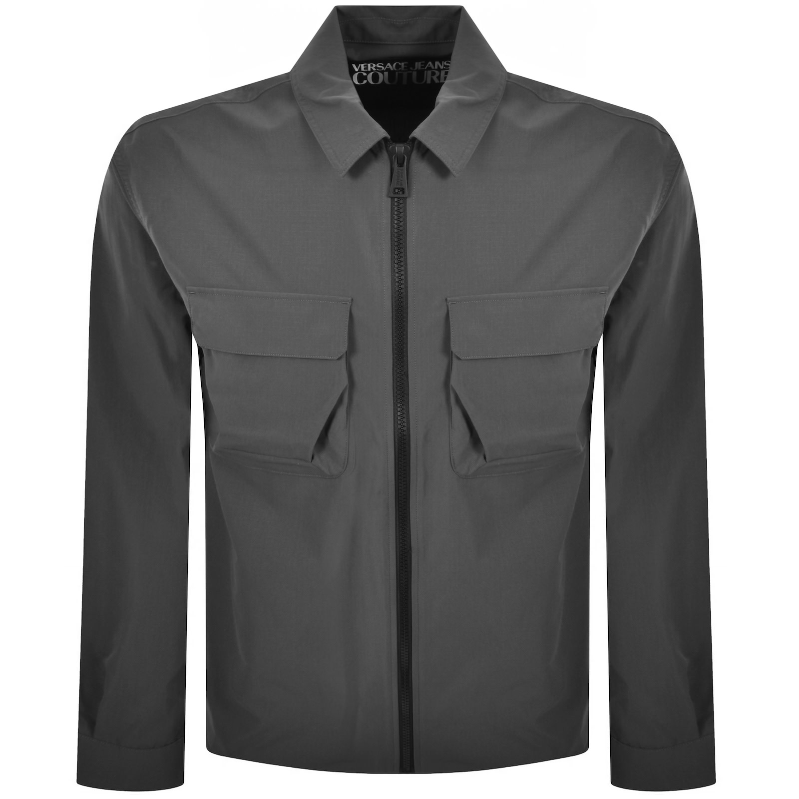 Versace Jeans Couture Print Overshirt Grey In Gray