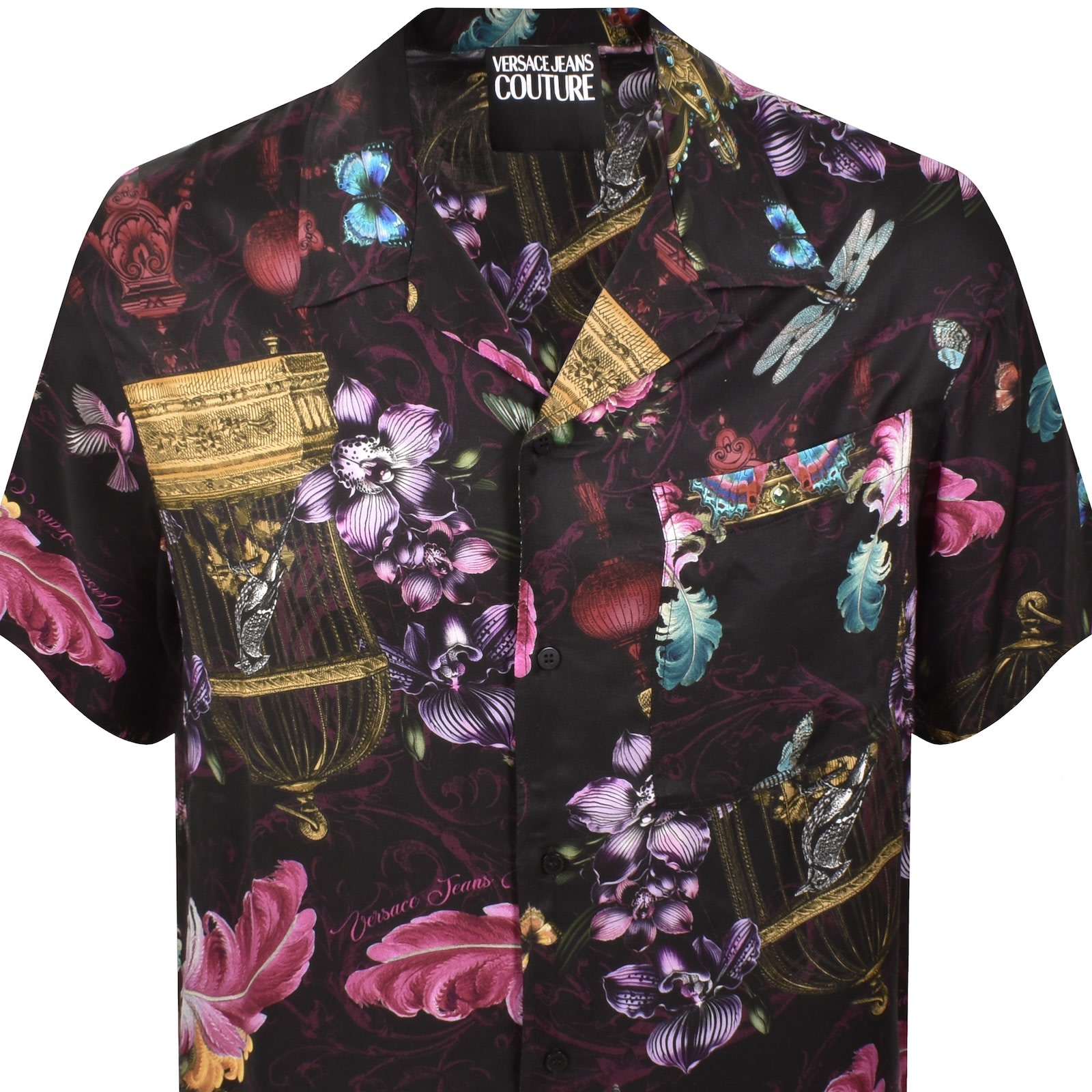 Versace Jeans Couture Short Sleeve Shirt Black In Black