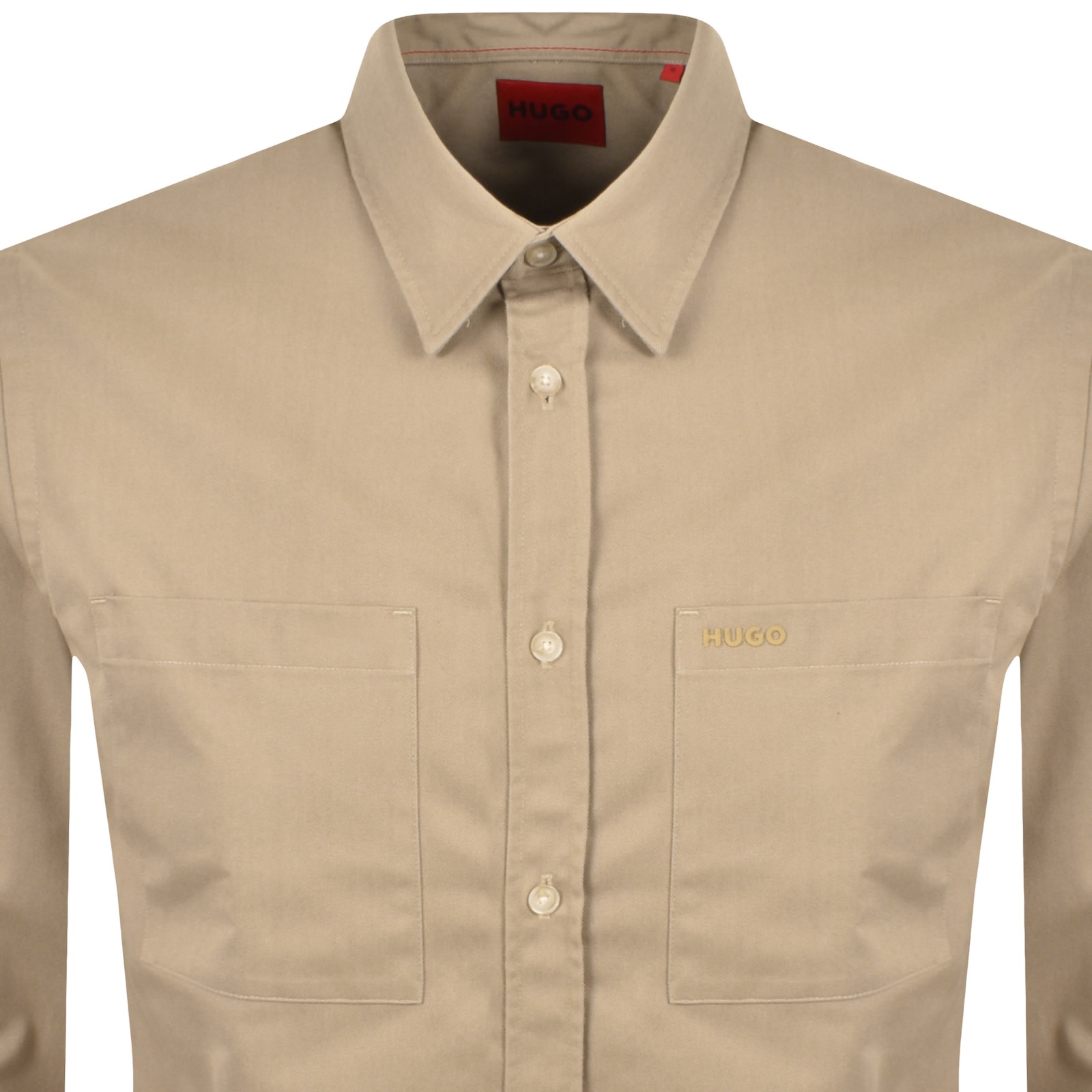 Hugo Boss Hugo Long Sleeved Egrin Shirt Medium Beige In Multi