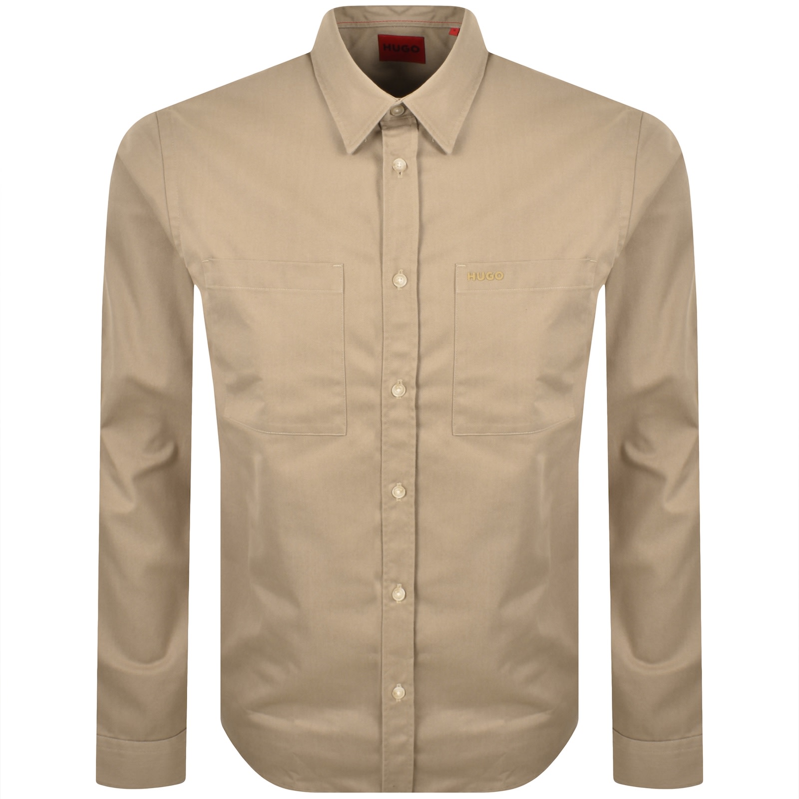 Hugo Boss Hugo Long Sleeved Egrin Shirt Medium Beige In Multi