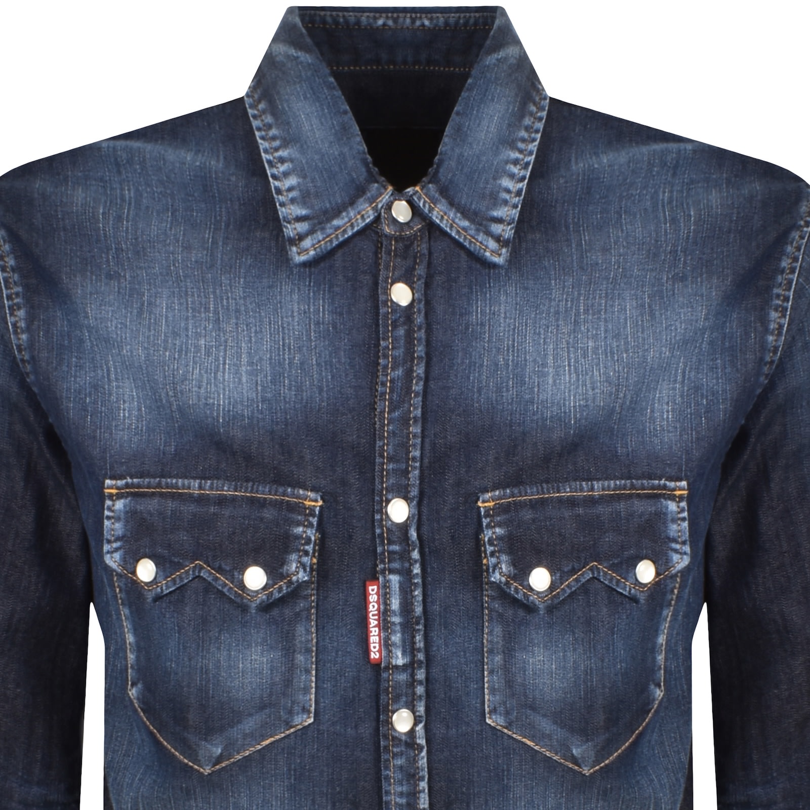 Dsquared2 Relaxed Fit Denim Shirt With Vintage Wash In Blue