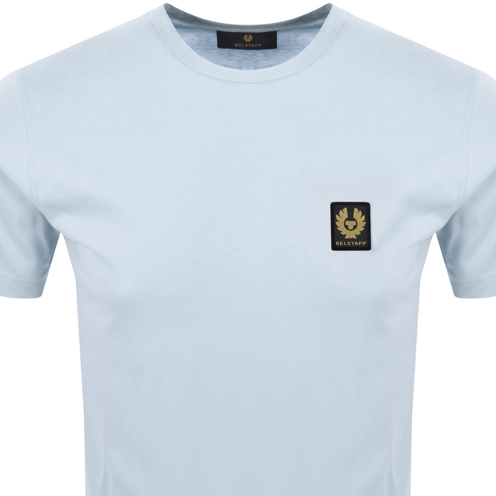 Belstaff Short Sleeve Logo T Shirt Sky Blue In Gold