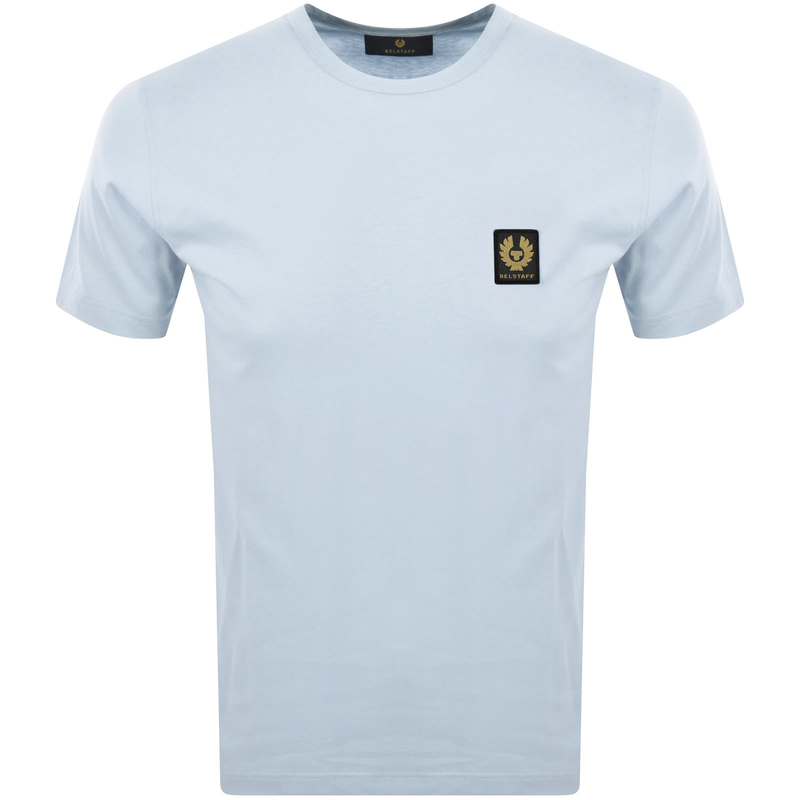 Belstaff Short Sleeve Logo T Shirt Sky Blue In Gold