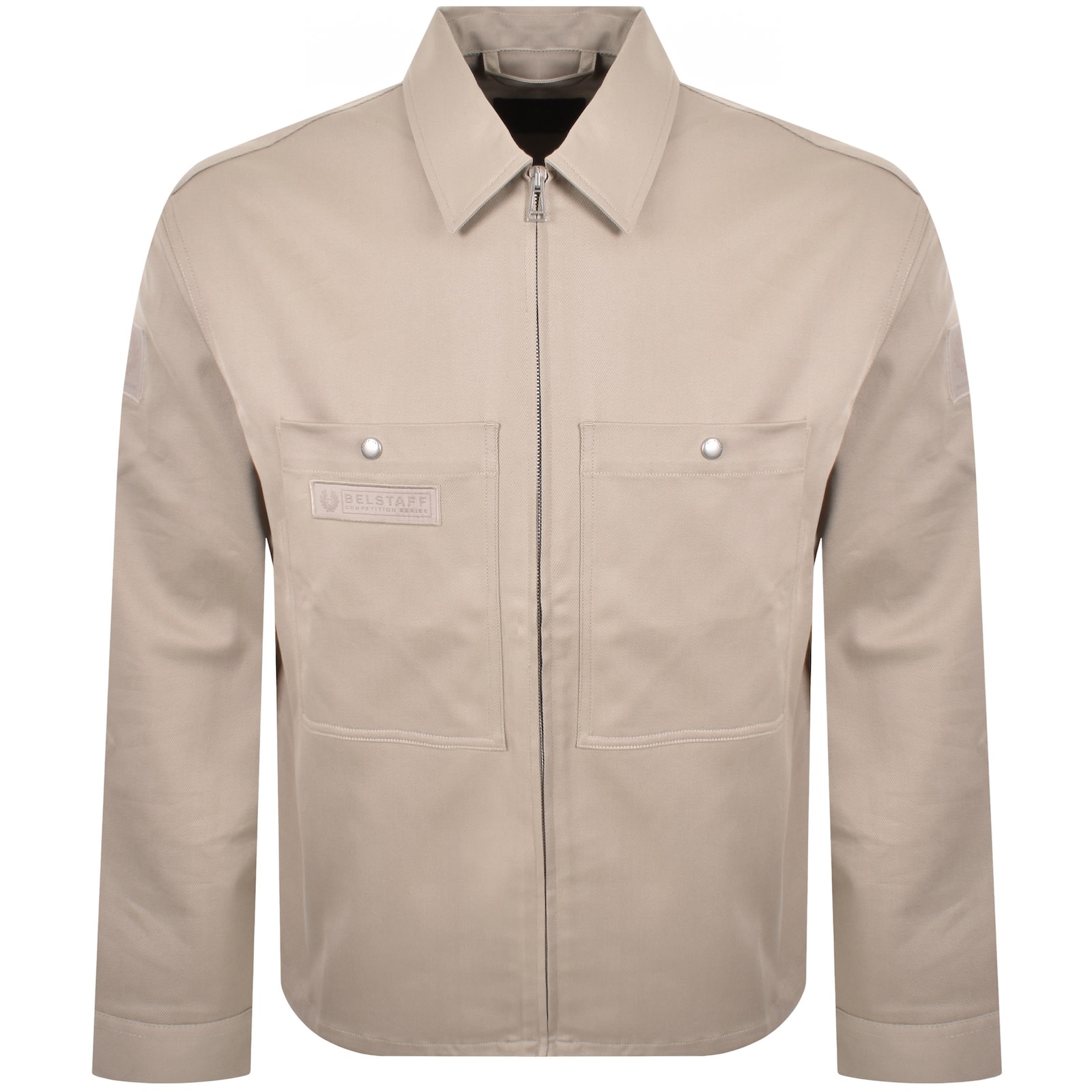 Belstaff Competition Twill Overshirt Beige In Neutral