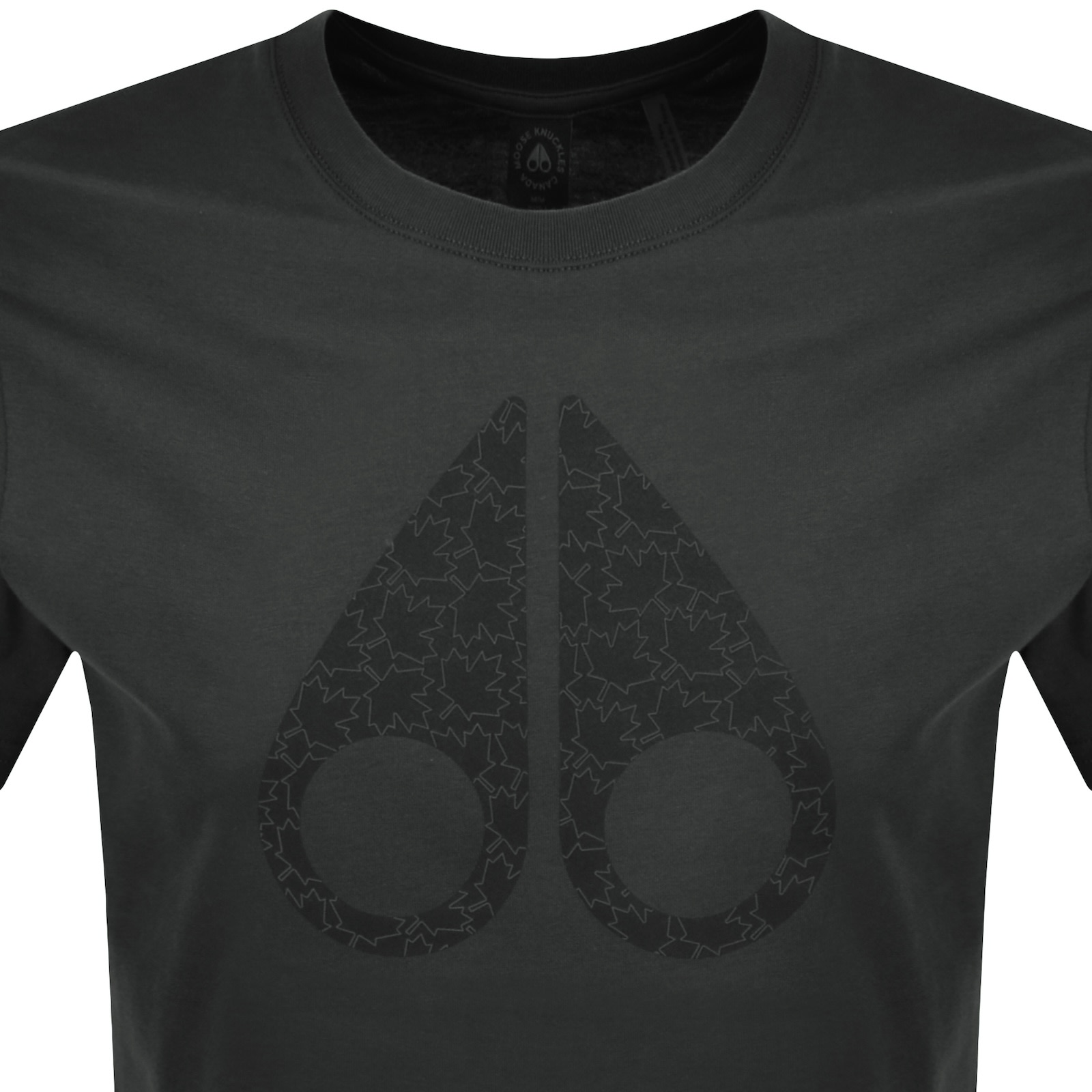 Moose Knuckles Short Sleeve Chamblee Leaf T Shirt Black In Black