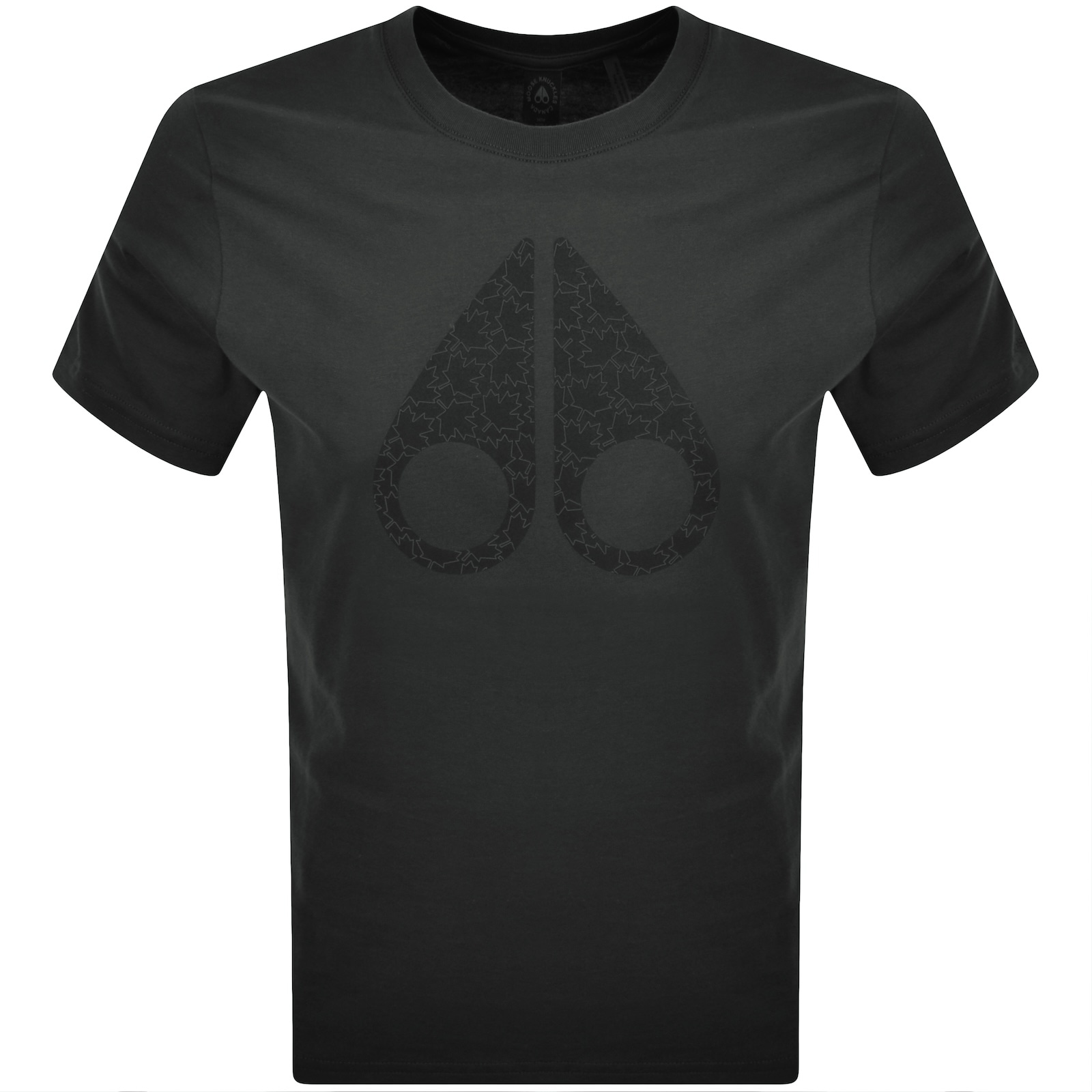 Moose Knuckles Short Sleeve Chamblee Leaf T Shirt Black In Black