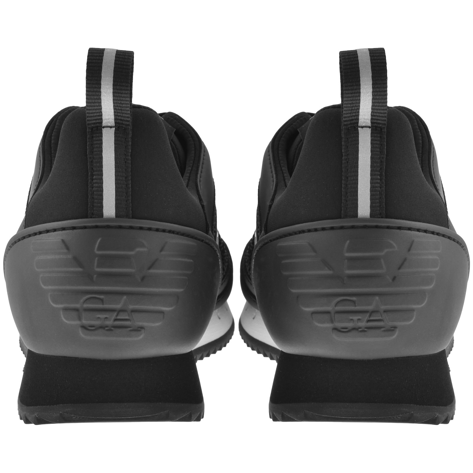 Ea7 Logo-embellished Lace-up Sneakers In Black