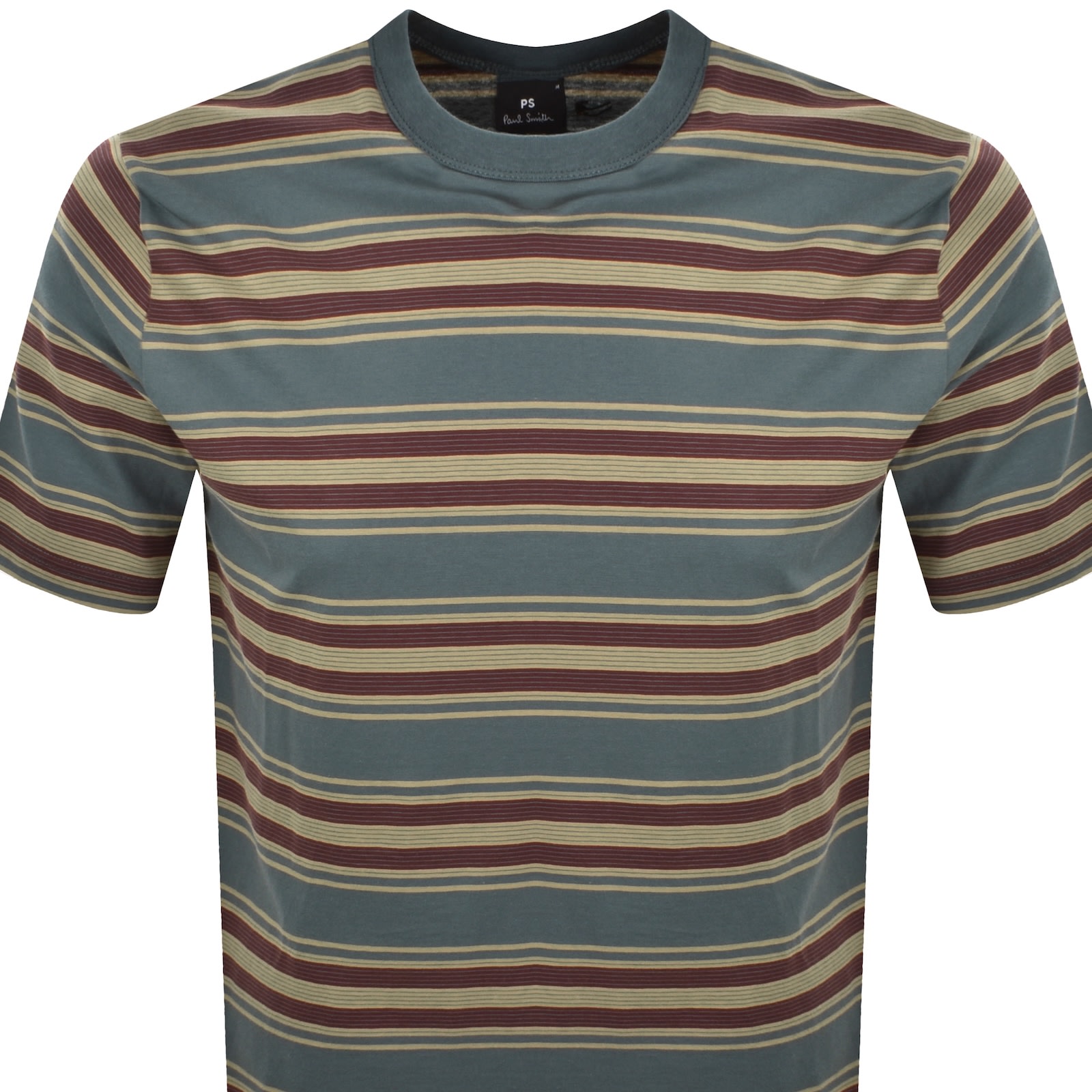 Paul Smith Stripe Logo T Shirt Blue In Blue