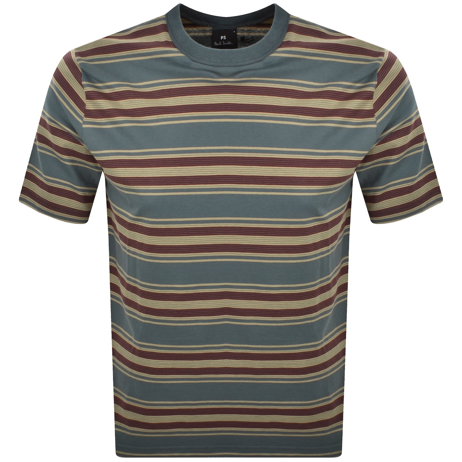Paul Smith Stripe Logo T Shirt Blue In Blue