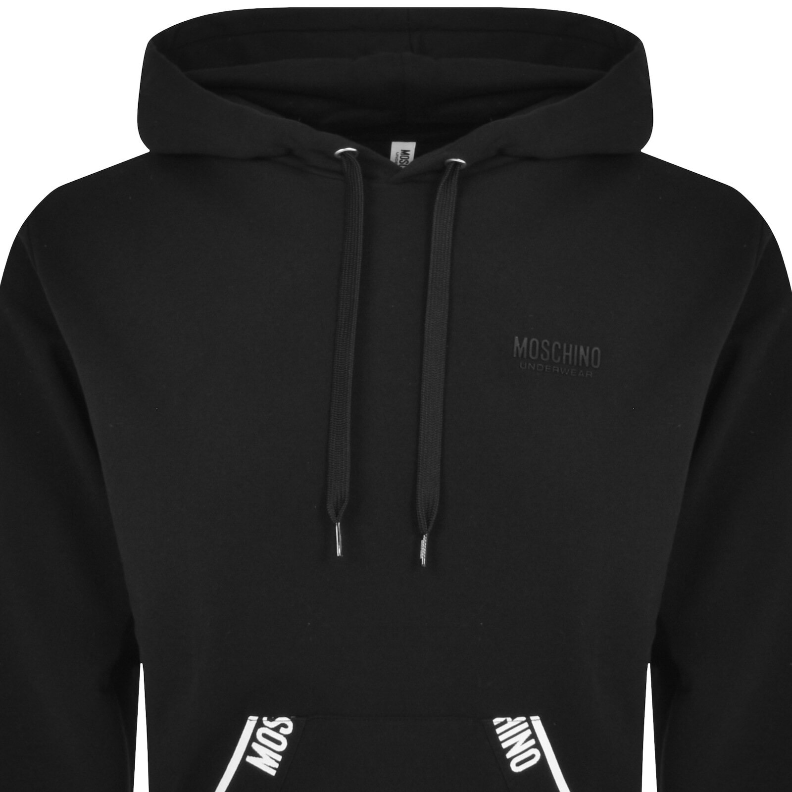 Moschino Logo Detailed Drawstring Hoodie In Black