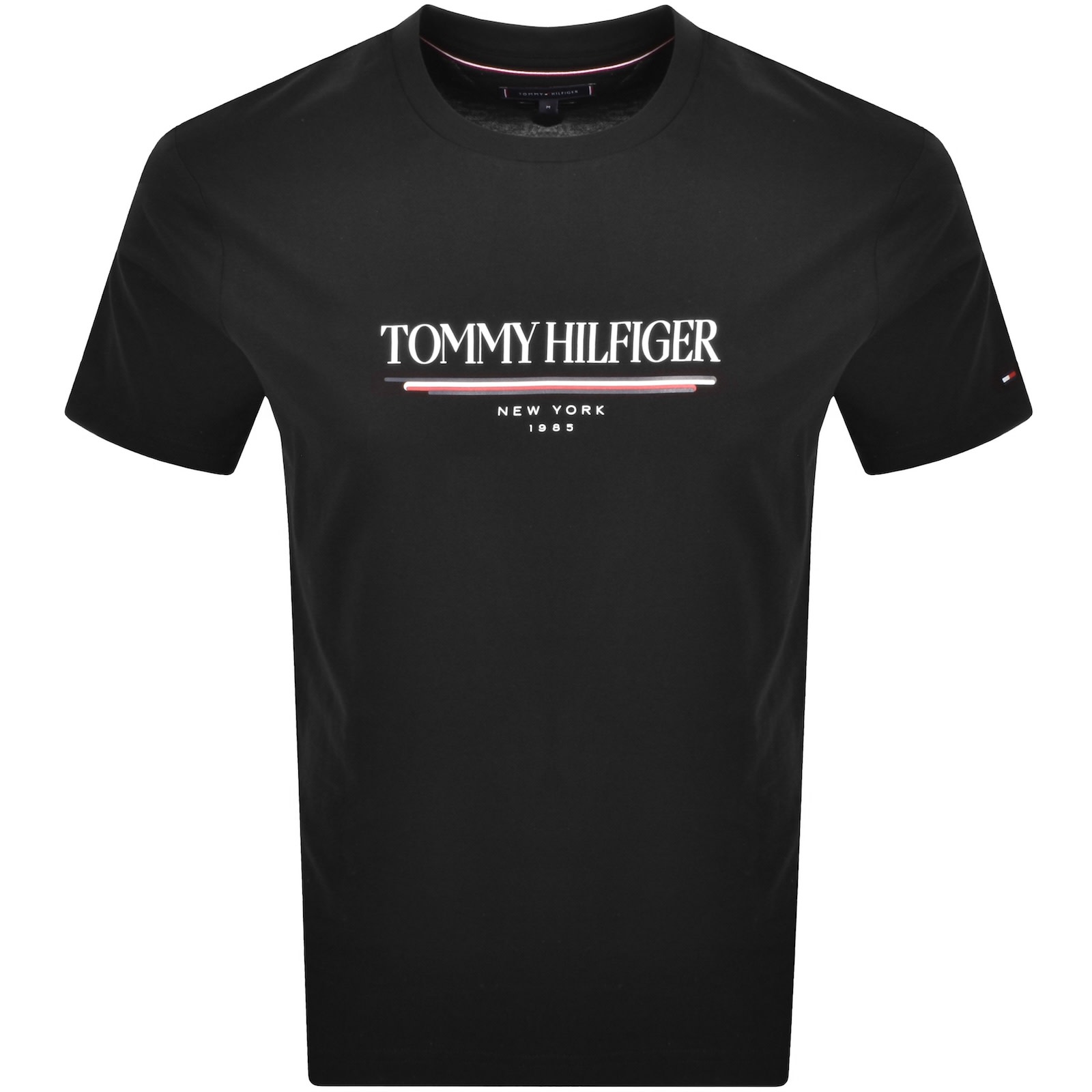 Tommy Hilfiger Logo Brand Love T Shirt Black