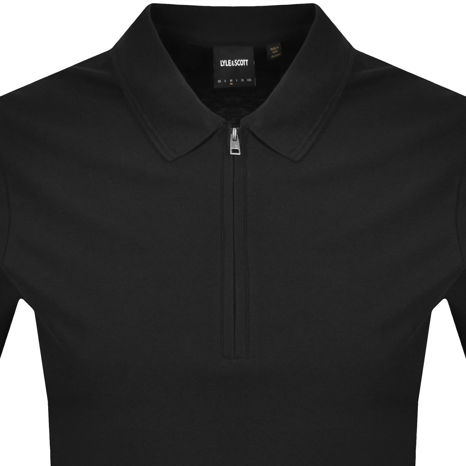 Lyle & Scott Lyle And Scott Ottoman Zip Polo T Shirt Black In Black
