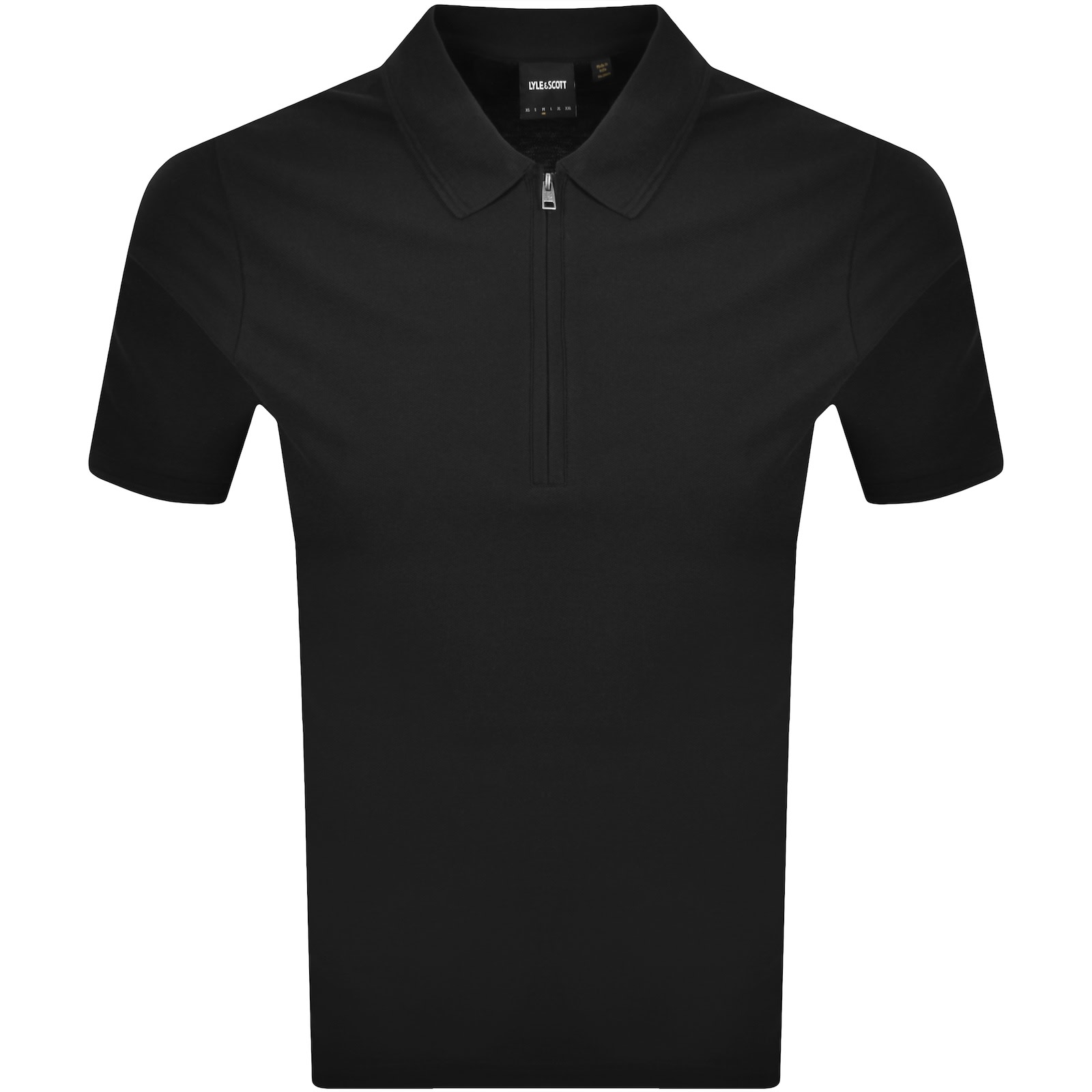 Lyle & Scott Lyle And Scott Ottoman Zip Polo T Shirt Black In Black