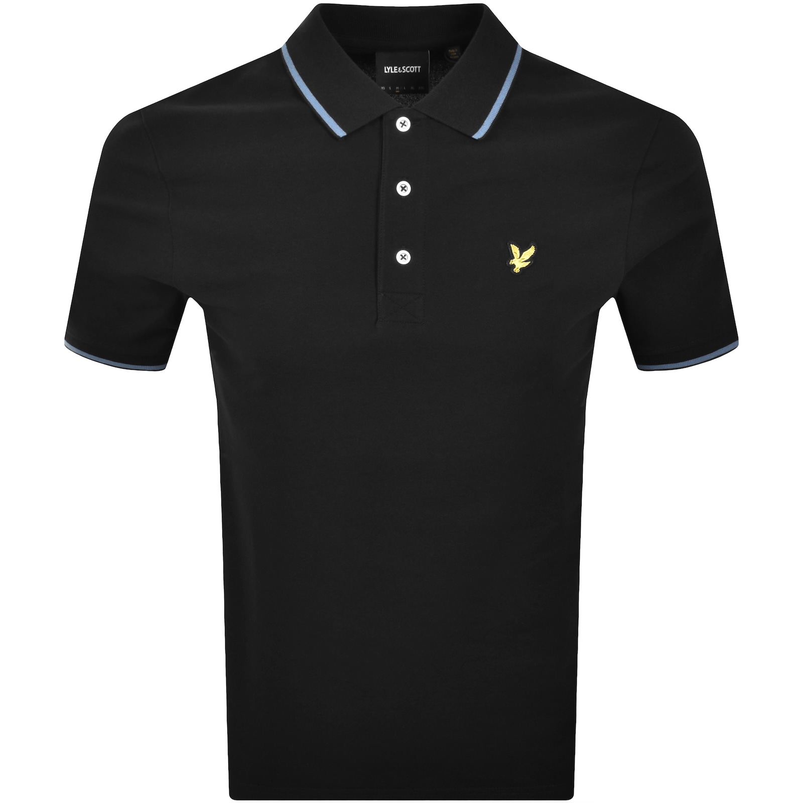 Lyle & Scott Lyle And Scott Tipped Polo T Shirt Black In Black