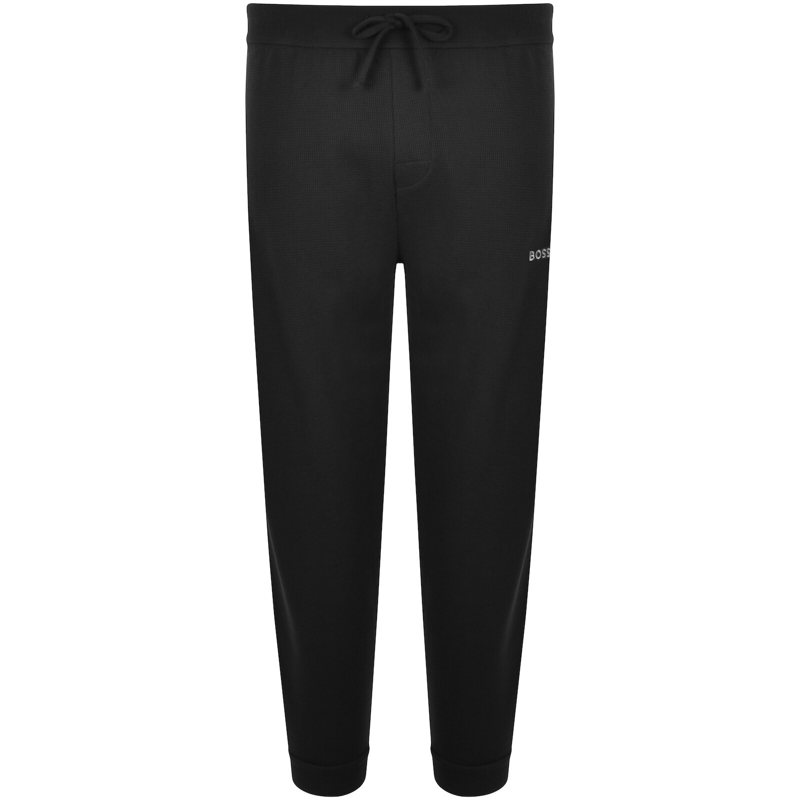 Hugo Boss Boss Waffle Cuff Joggers Black In Black