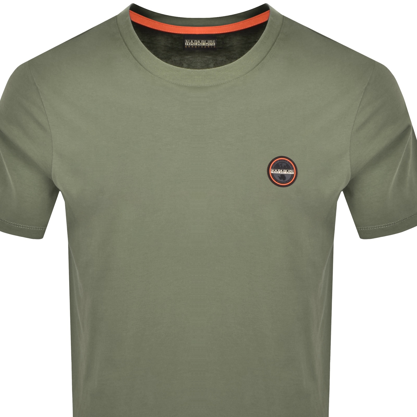 Napapijri Salis Logo T Shirt Khaki In Gray