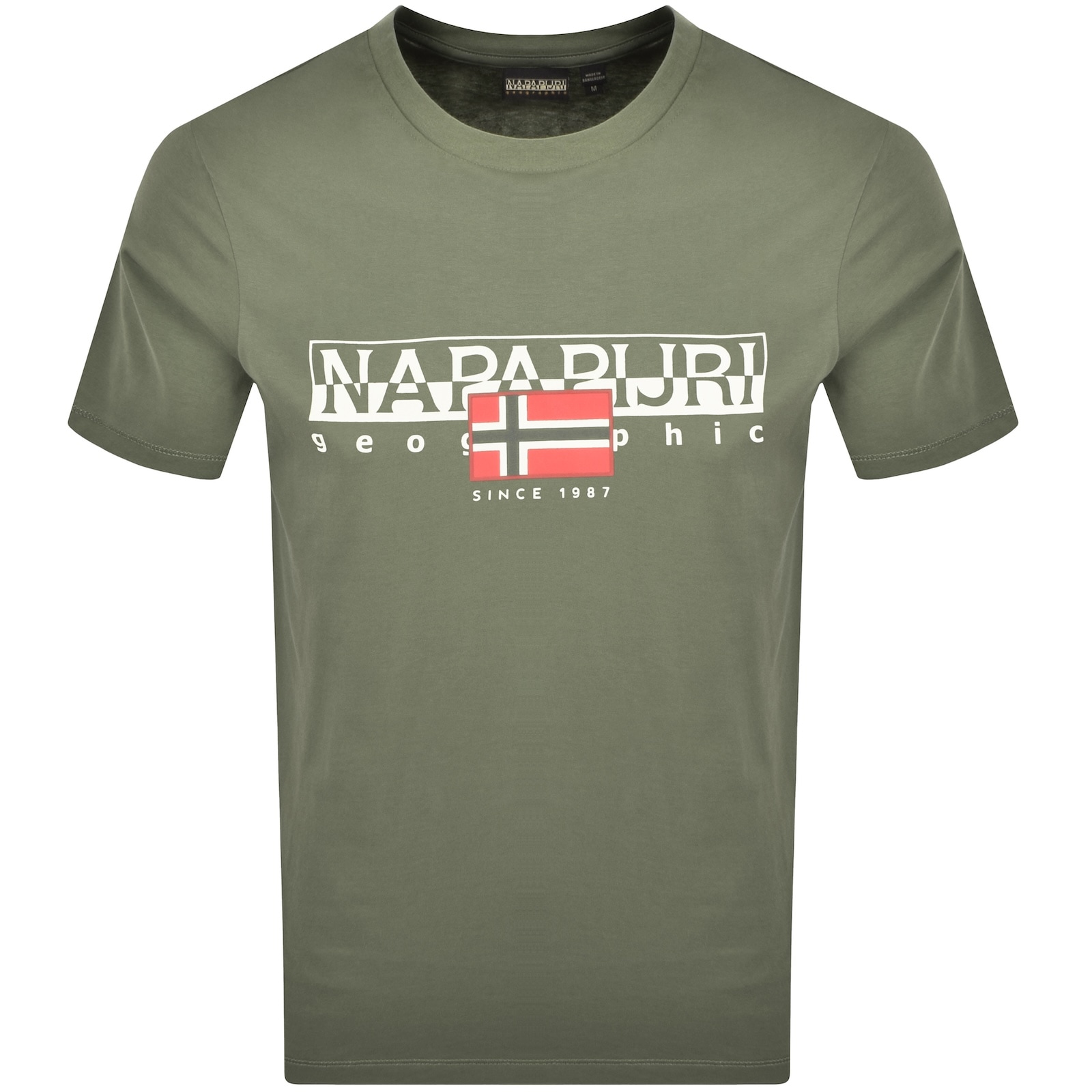Napapijri Man T-shirt Military Green Size Xl Cotton In Green