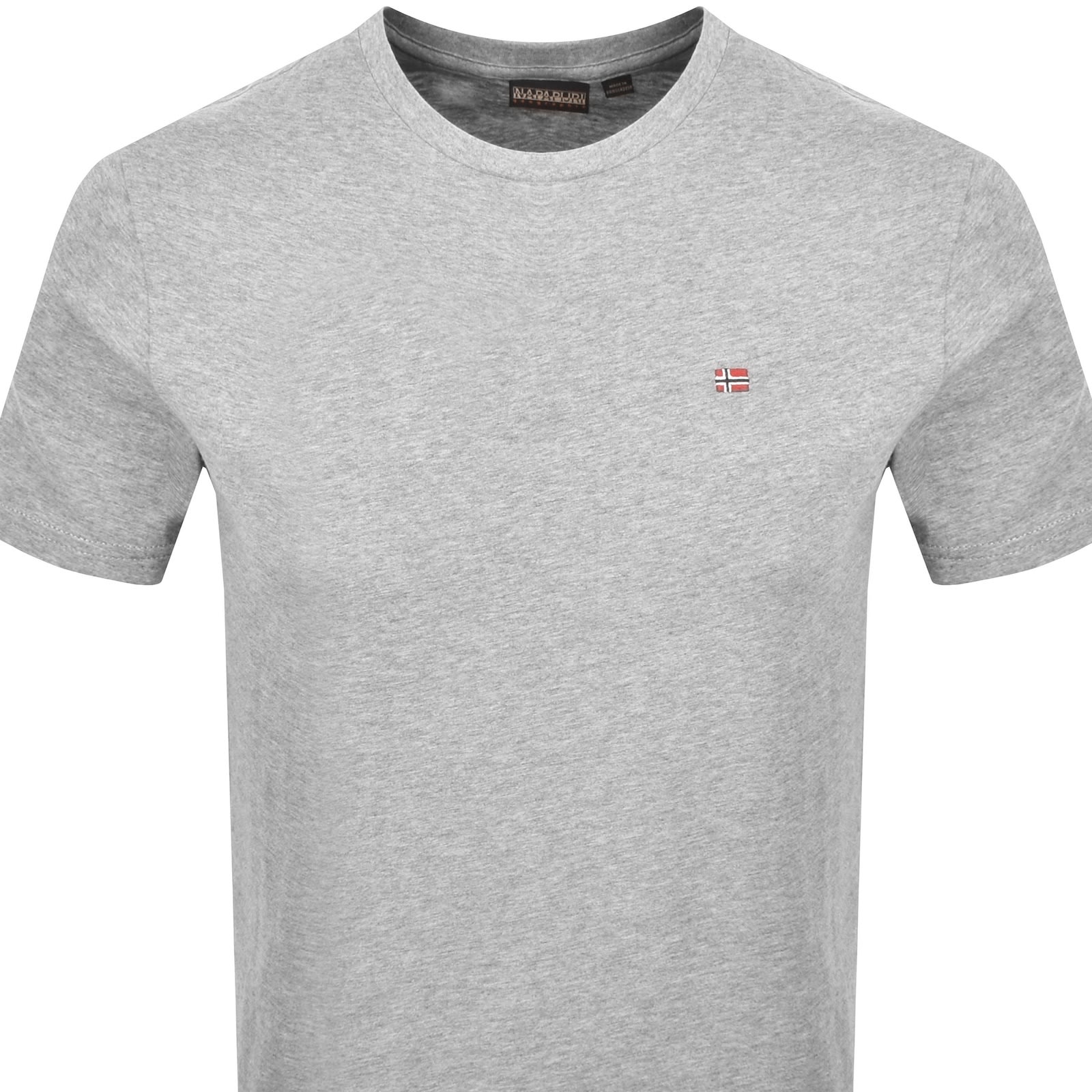 Napapijri Salis Logo T Shirt Grey In Gray