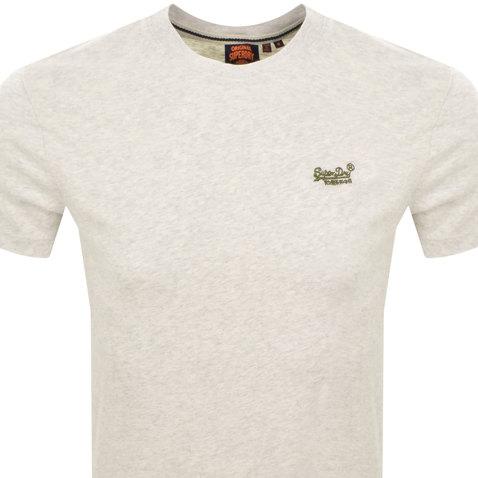Superdry Vintage Logo T Shirt Straw Grey In White