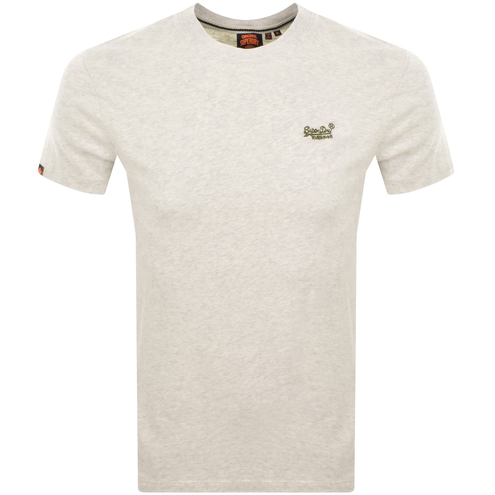 Superdry Vintage Logo T Shirt Straw Grey In White