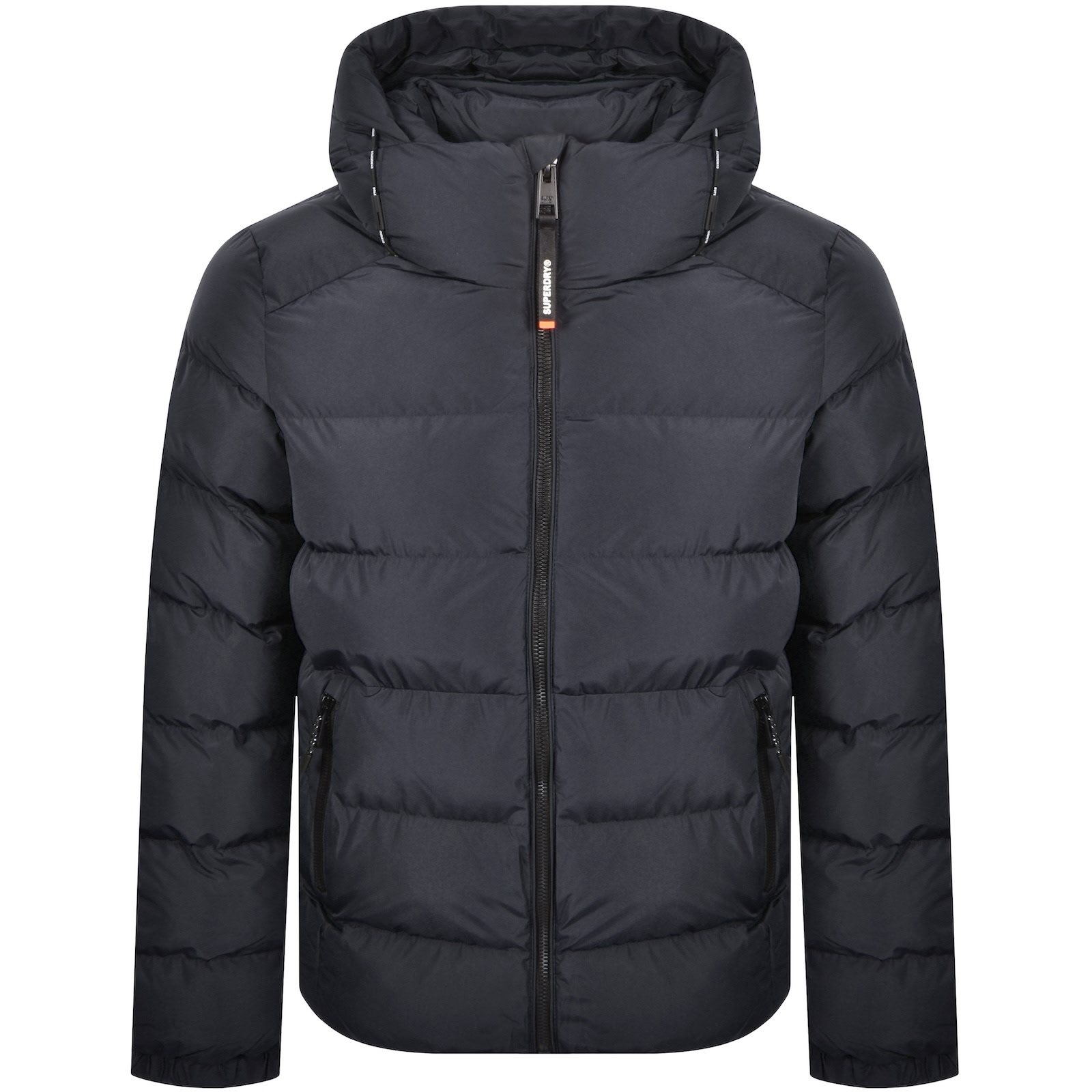 Superdry Hooded Sports Puffer Jacket Navy In Blue
